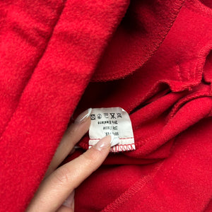 Red fleece office zip up jacket (M)