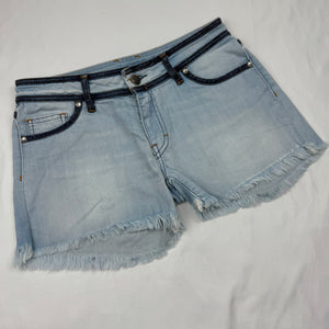 Blue denim low rise mini short (XS)