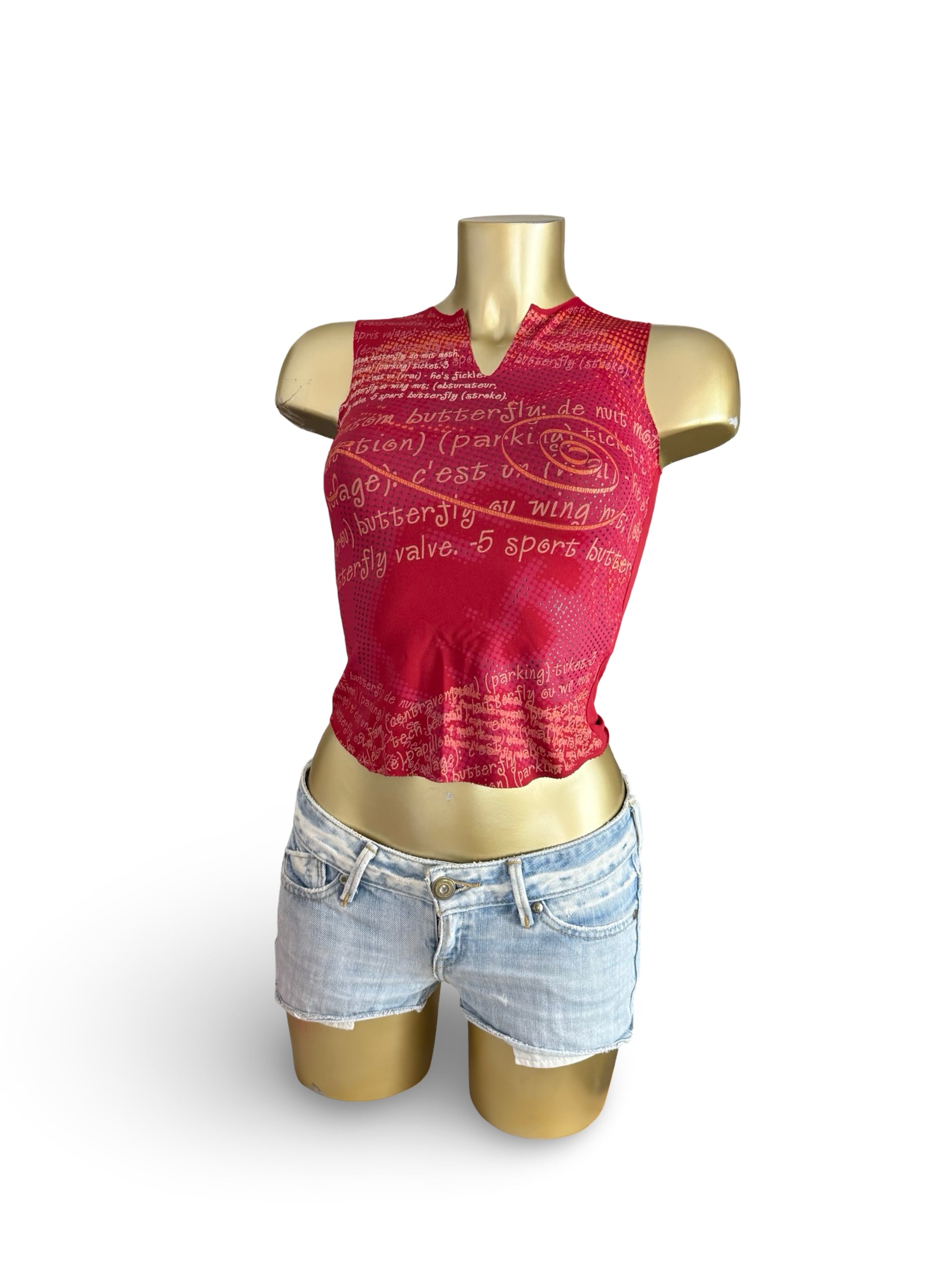 Red graphic top (XS)