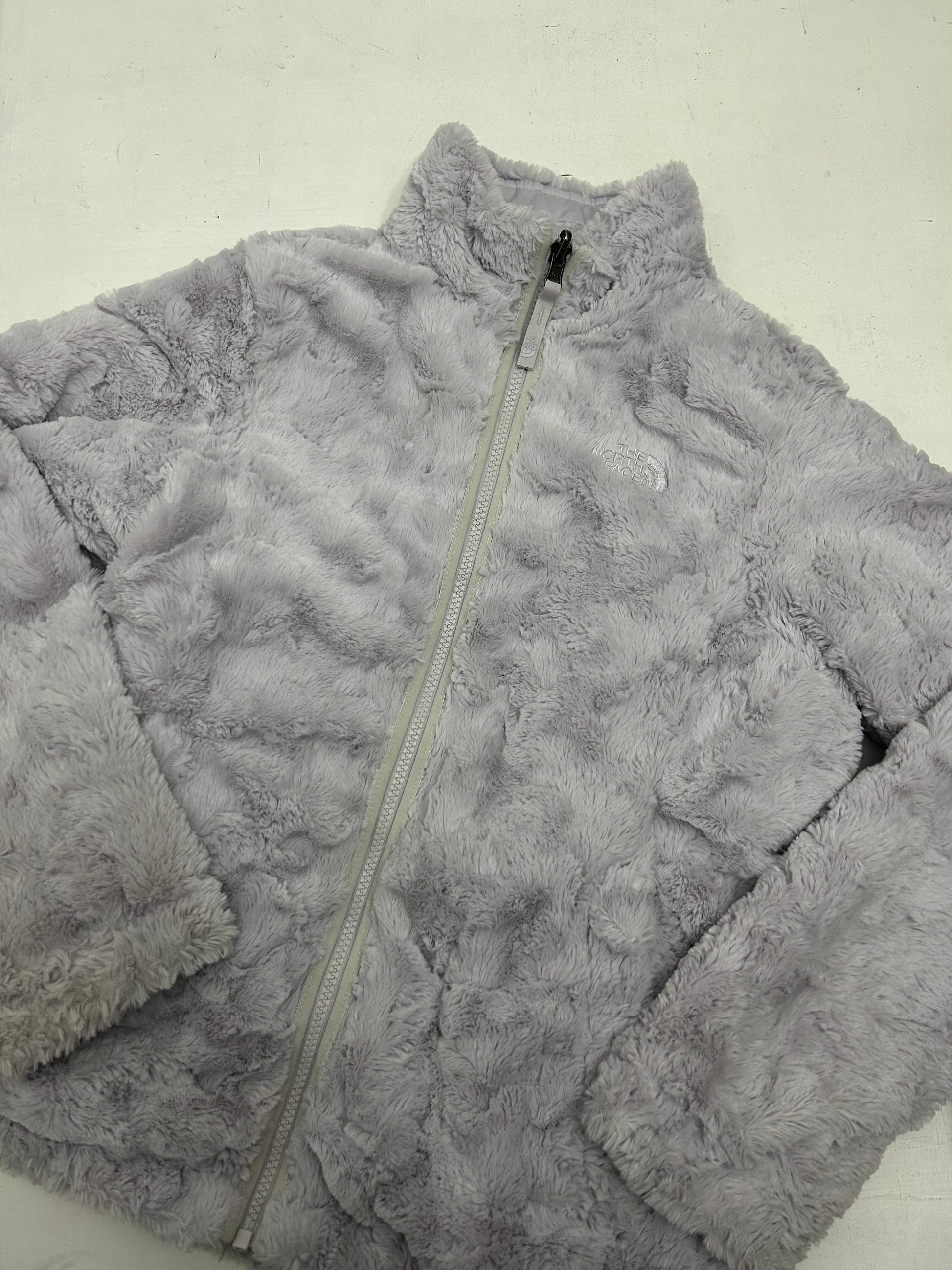 Lilac reversible puffer & fleece zip up sweatshirt (S/M)