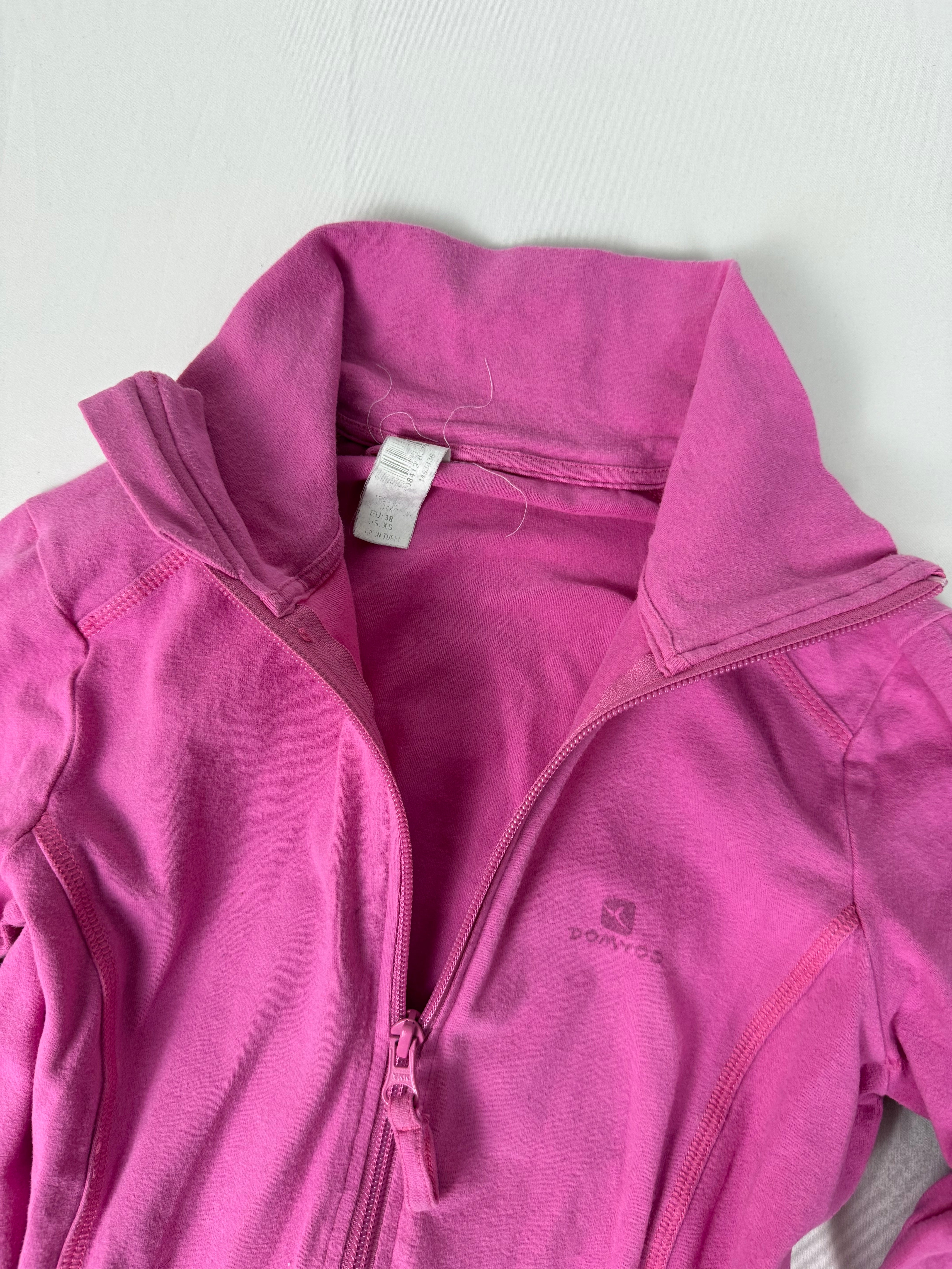 Pink zip activewear sweatshirt (M)