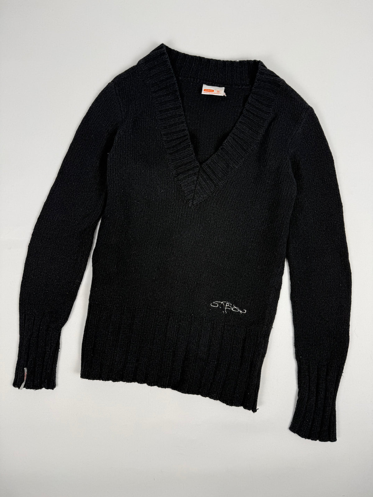 Mini-robe en maille grise à manches courtes avec nouage (S)