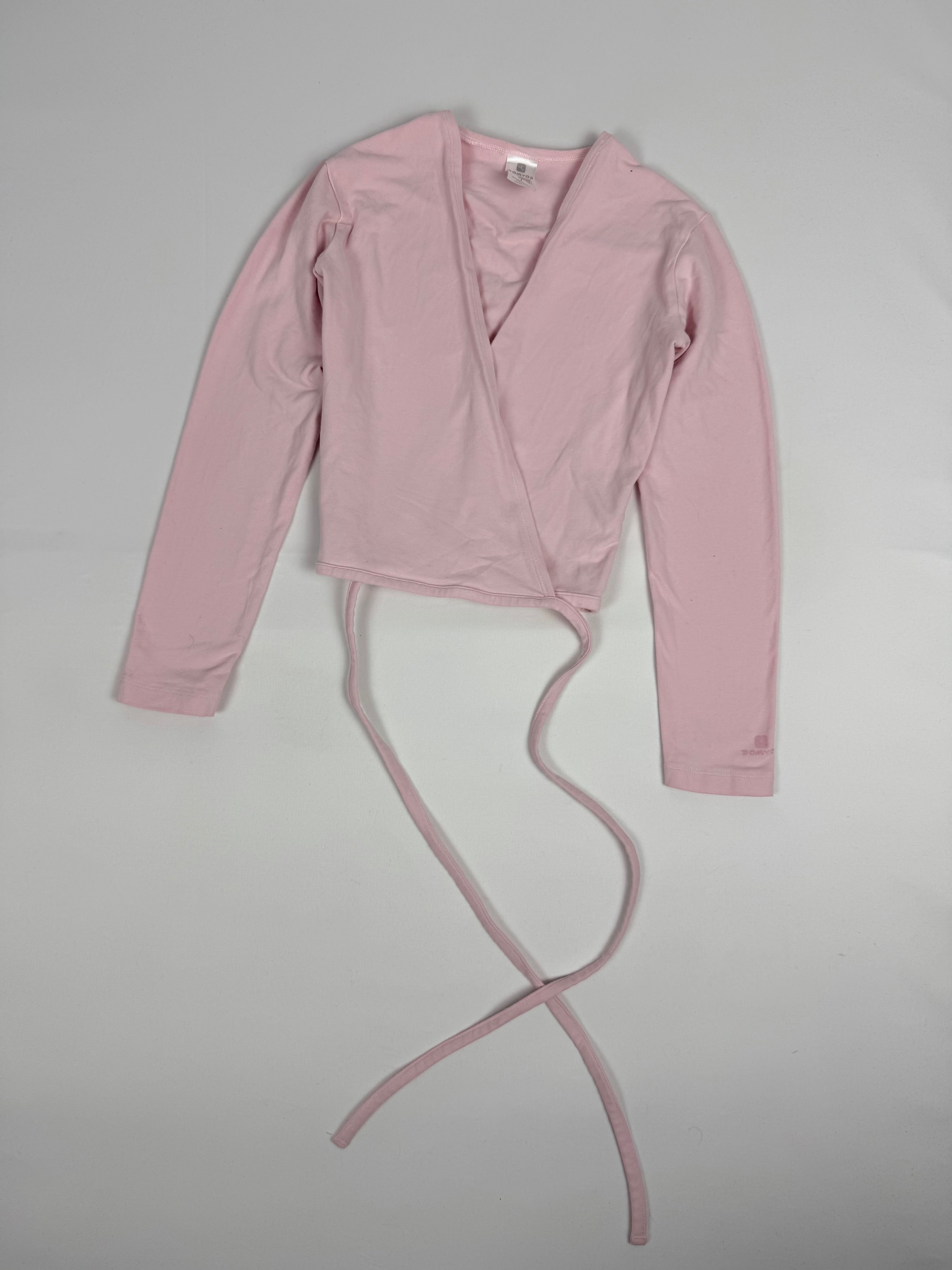 Baby pink tie up ballet bolero top (XS)