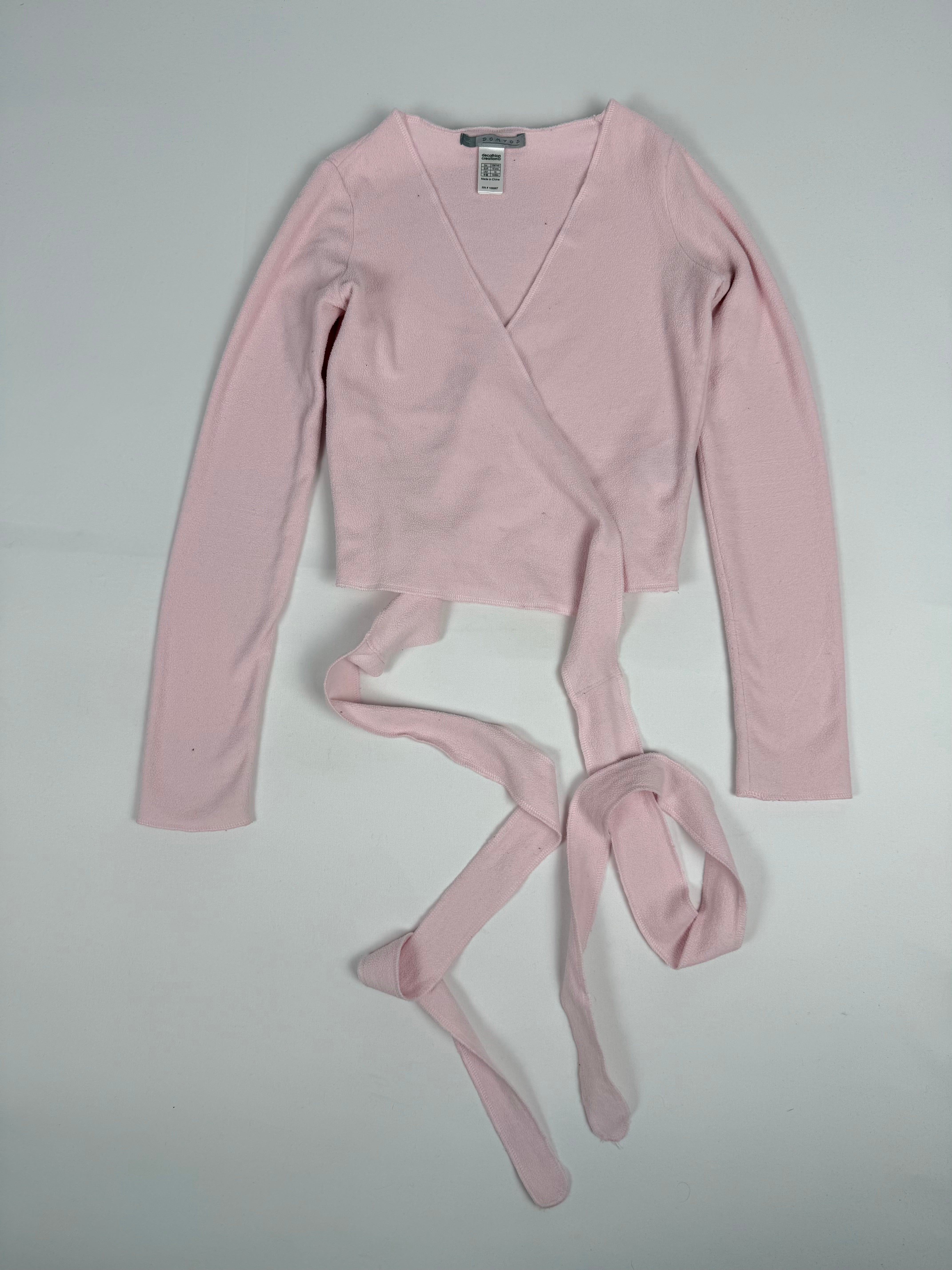 Pink fleece tie up bolero (XS)