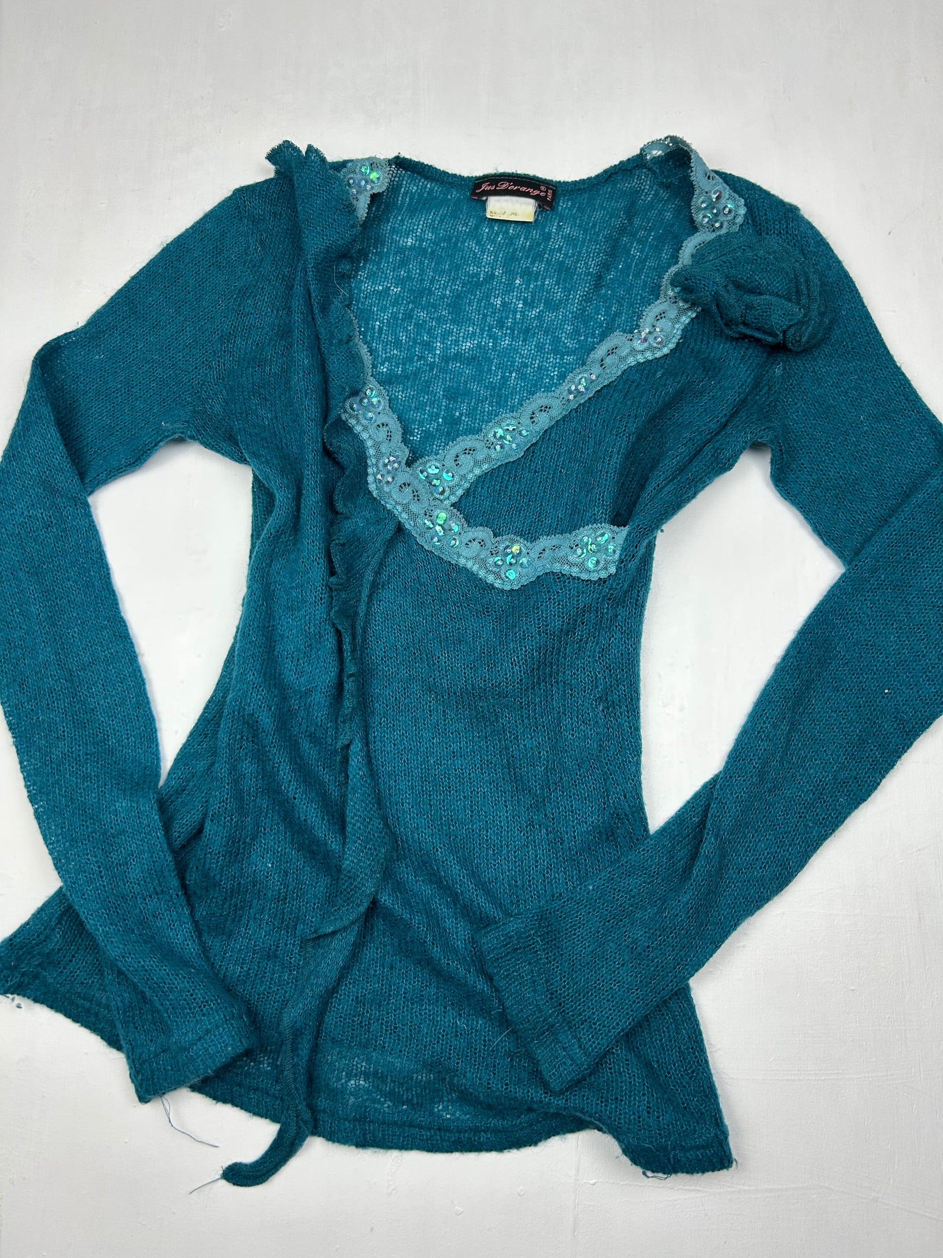 Blue lace detail bolero jumper (S)