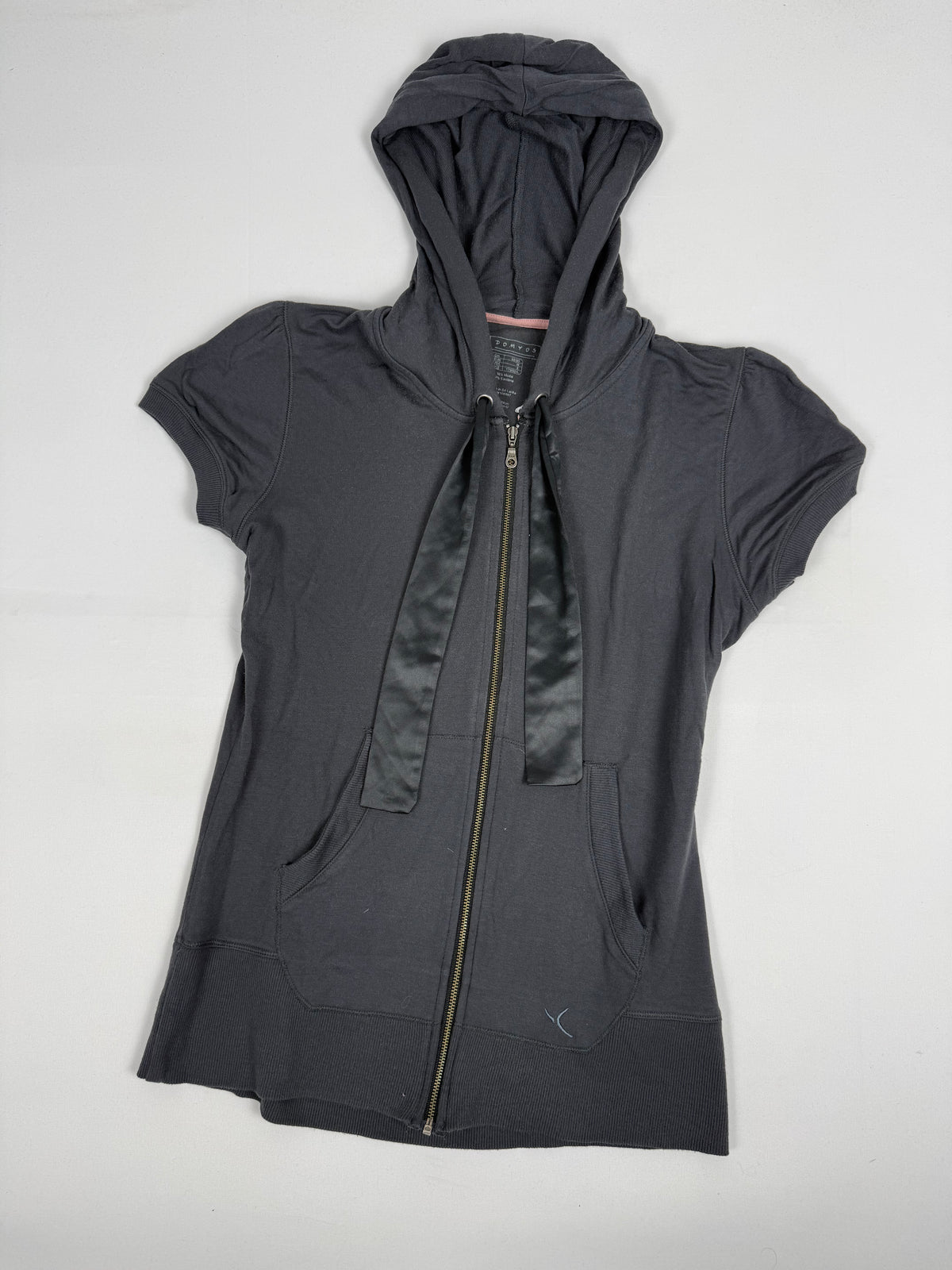 Grey cotton hooded tee (M)