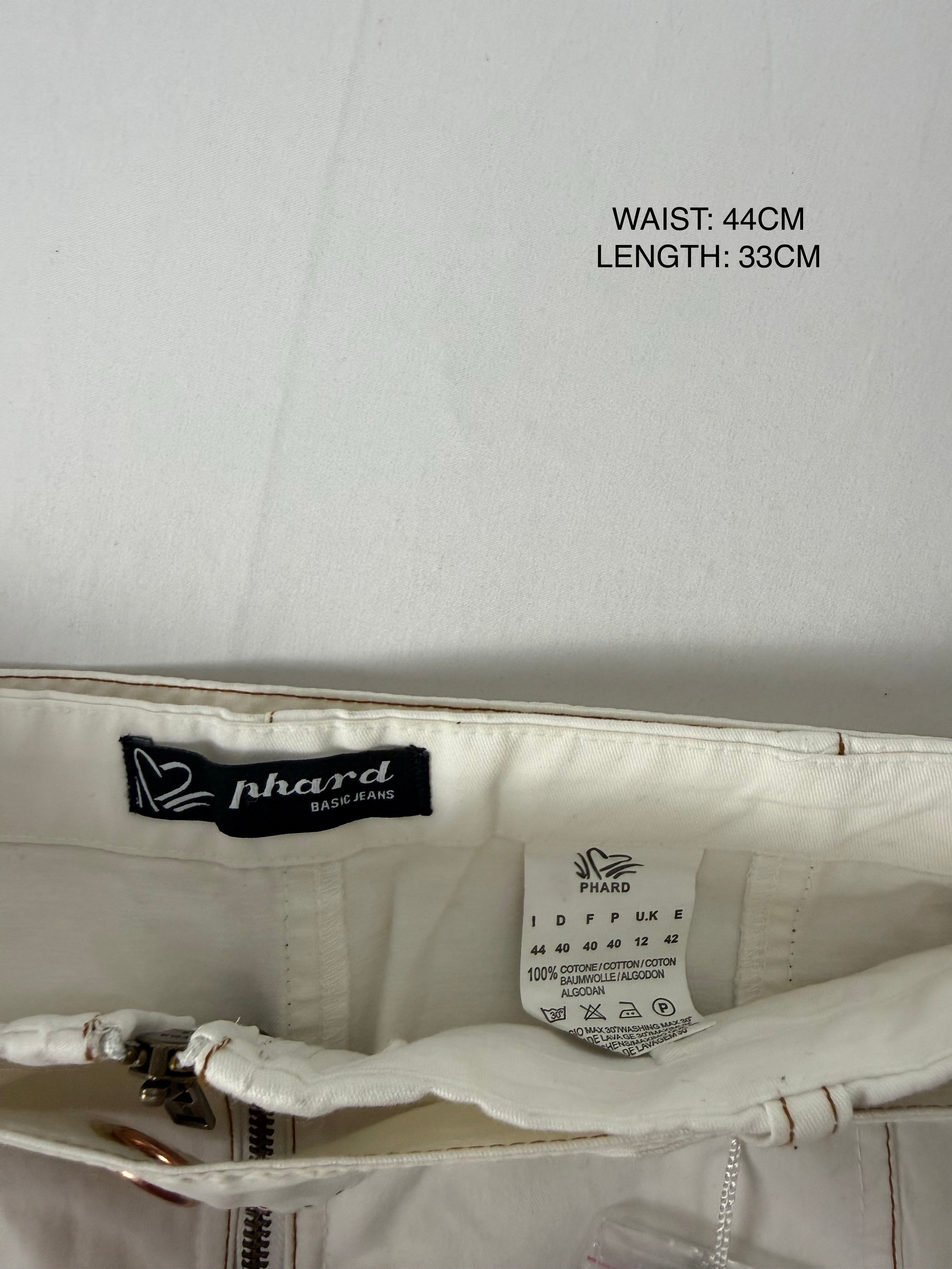 White denim low rise mini skirt (M/L)