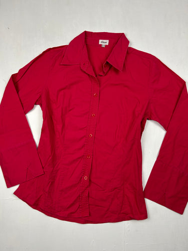 Red cotton long sleeves shirt (S)