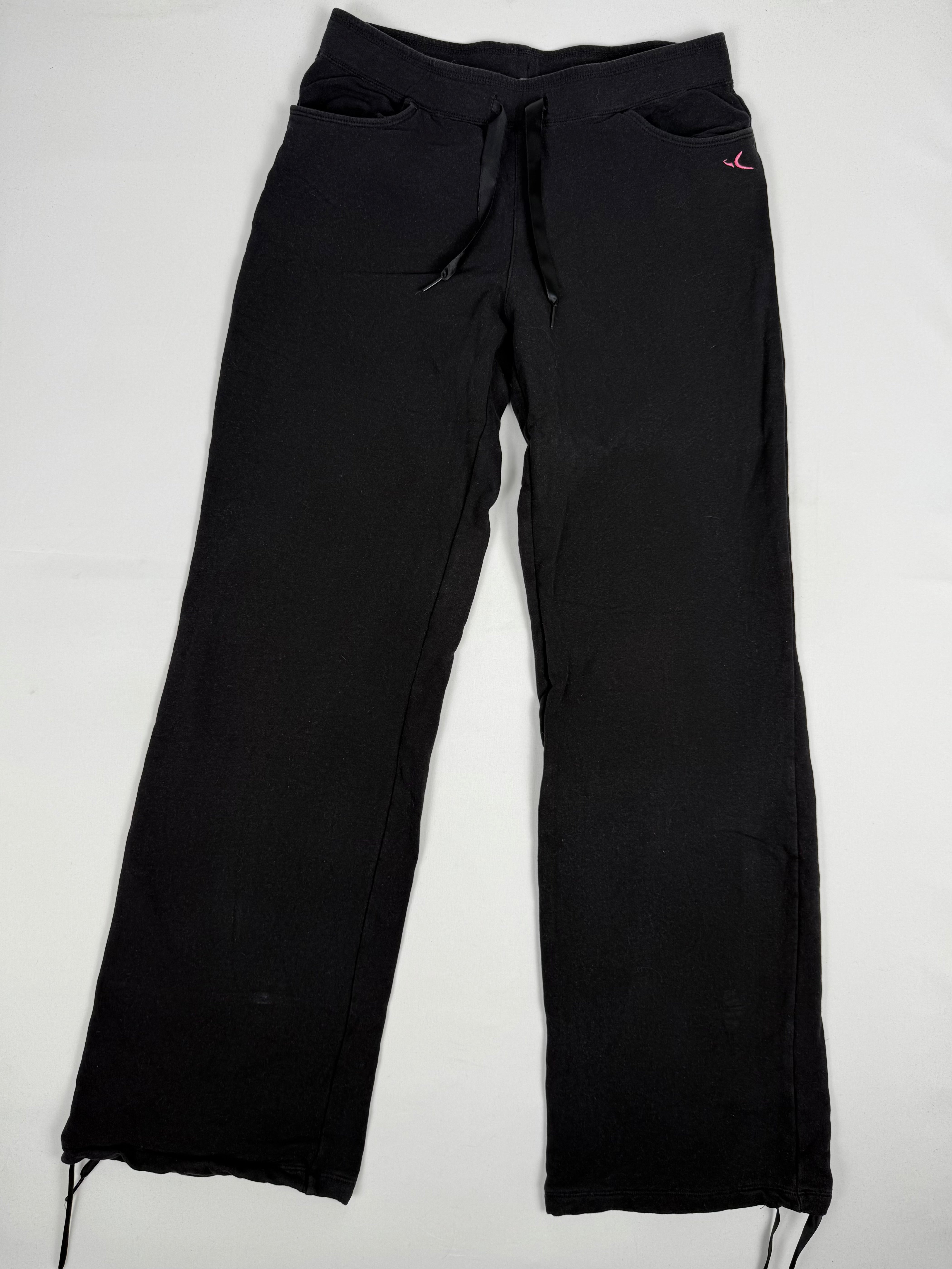 Black low rise cotton baggy pants (M)