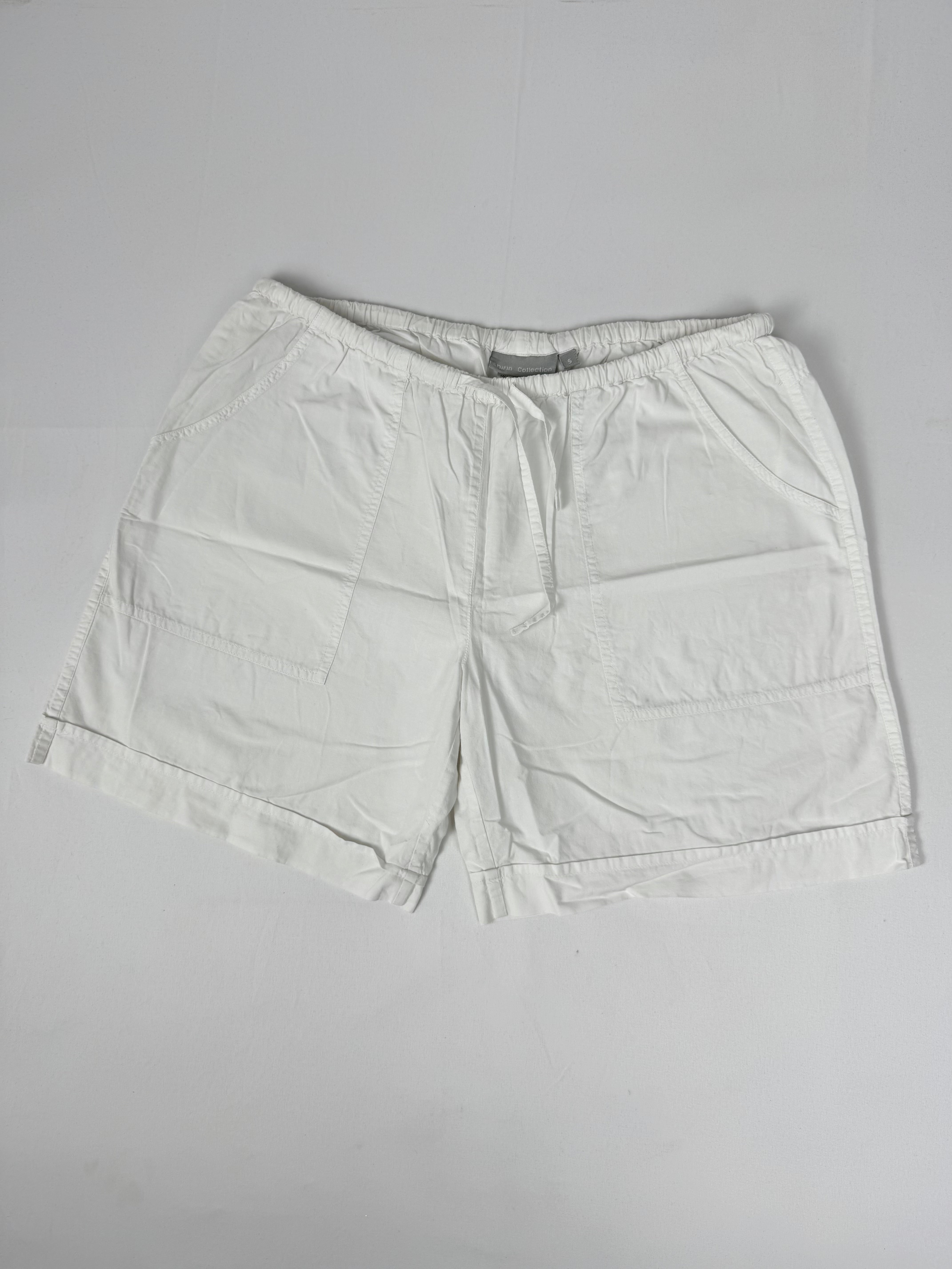 White 100% cotton low rise baggy short (S/M)
