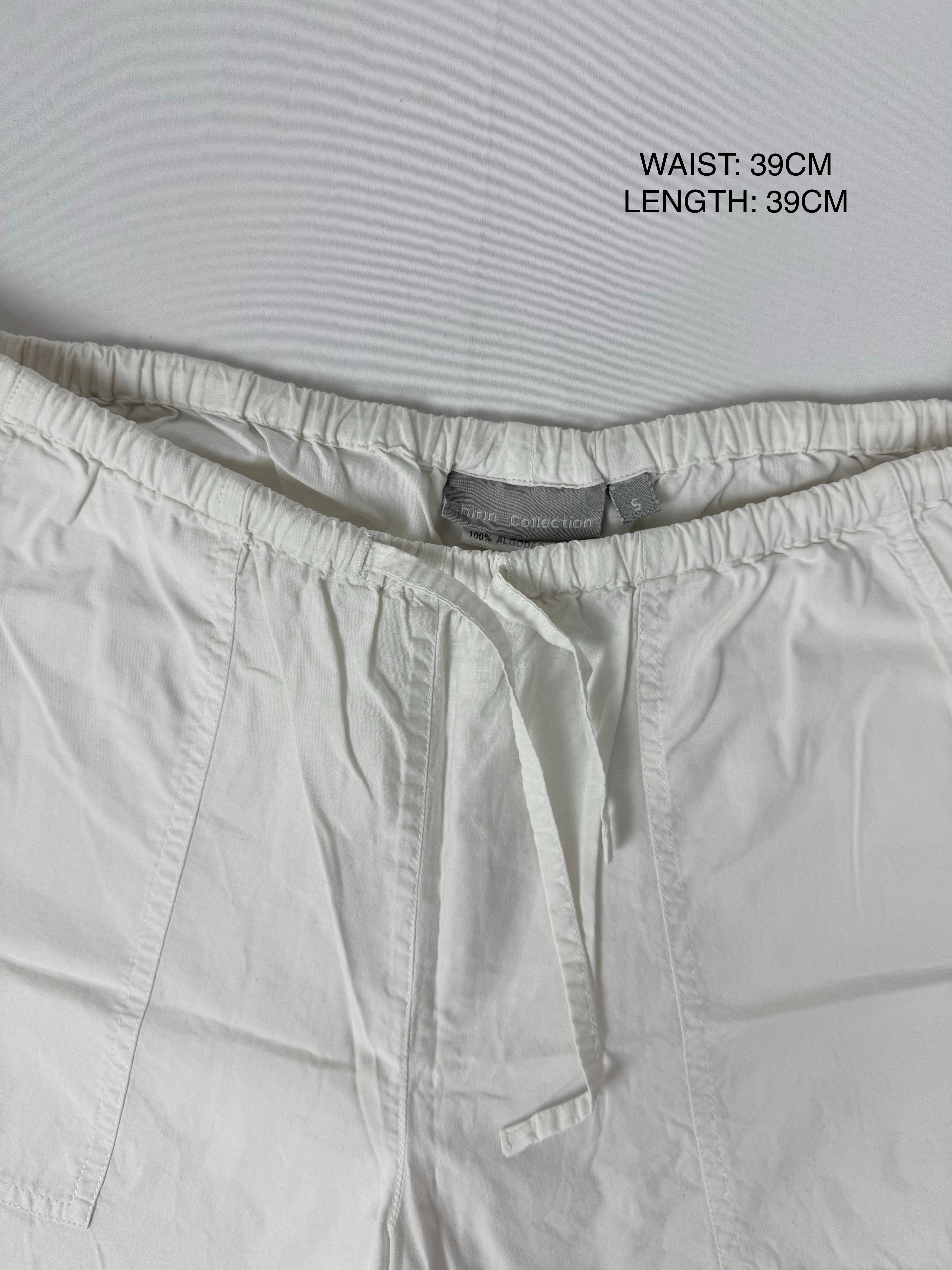 White 100% cotton low rise baggy short (S/M)