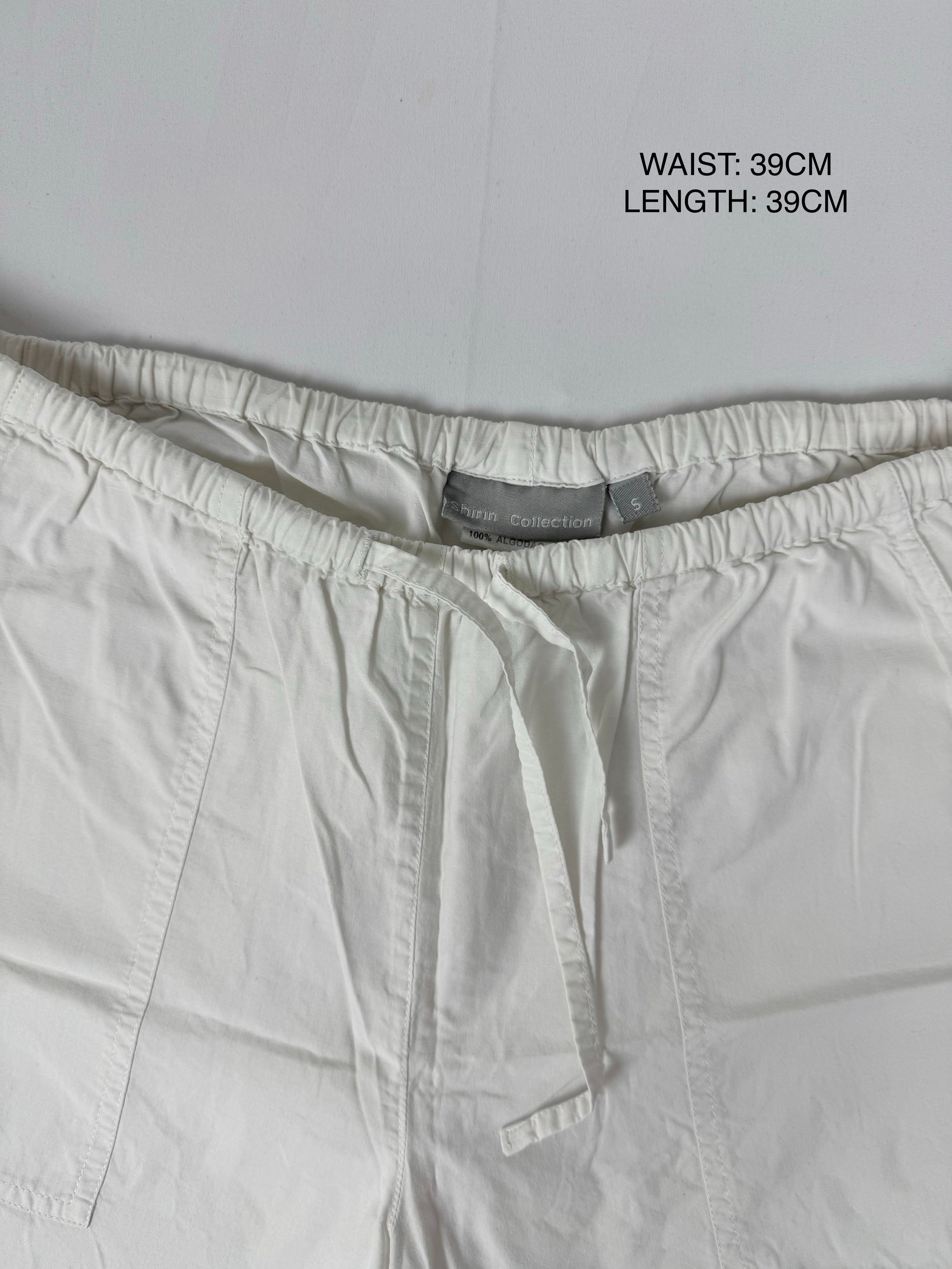 White 100% cotton low rise baggy short (S/M)