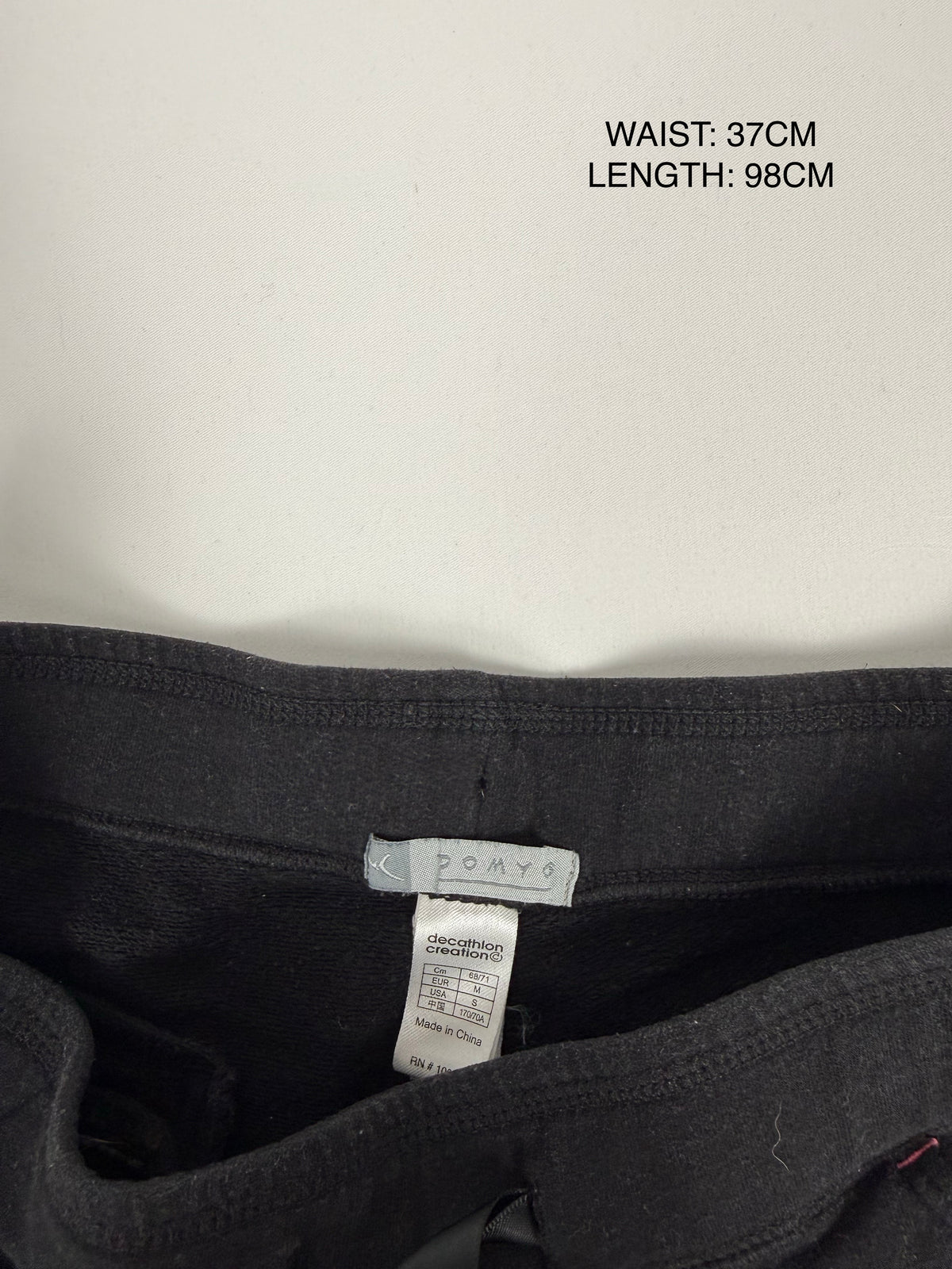 Black low rise cotton baggy pants (M)