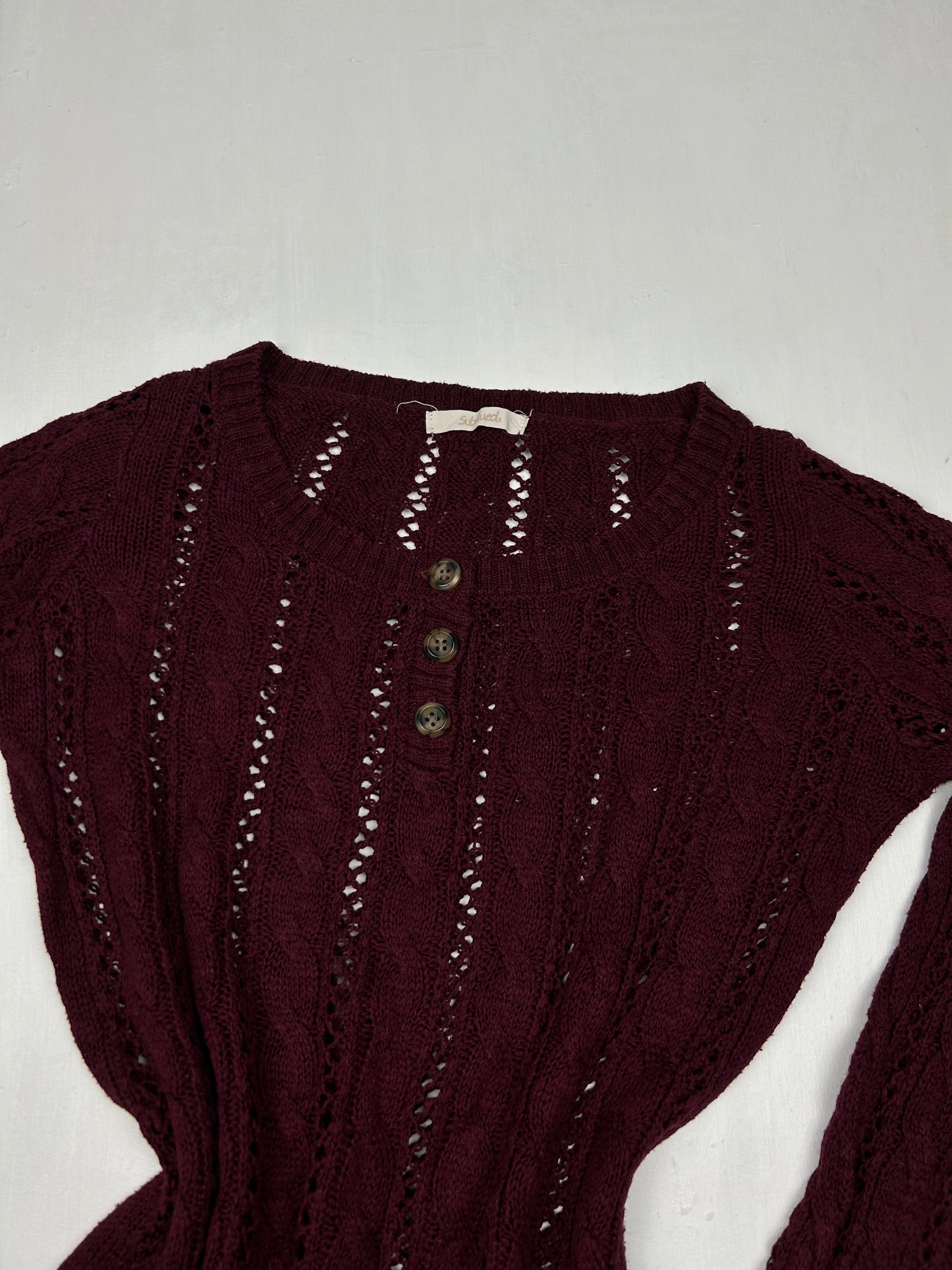 Mauve / purple crochet jumper (S/M)