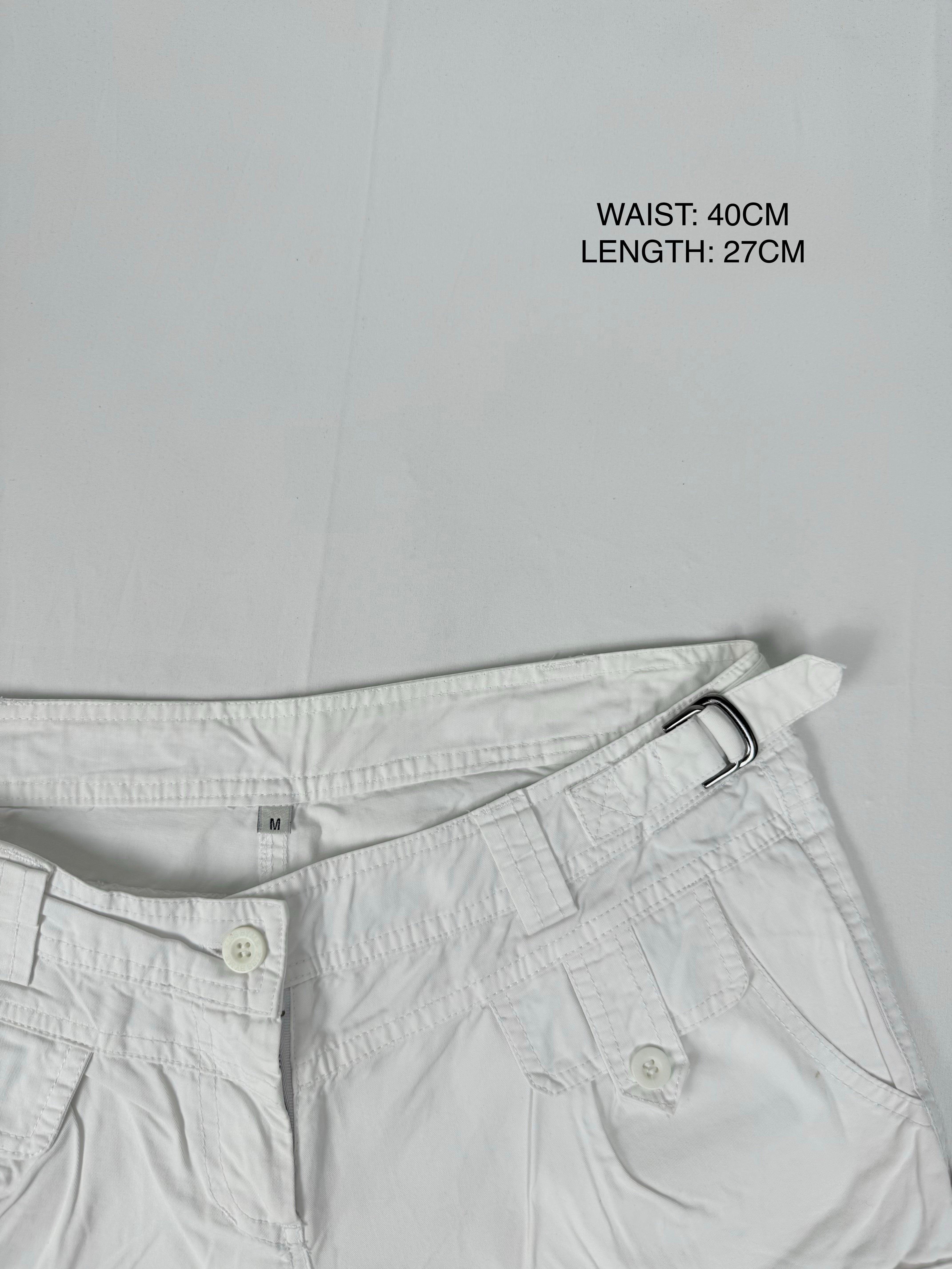 White 100% cotton low rise mini short (M)
