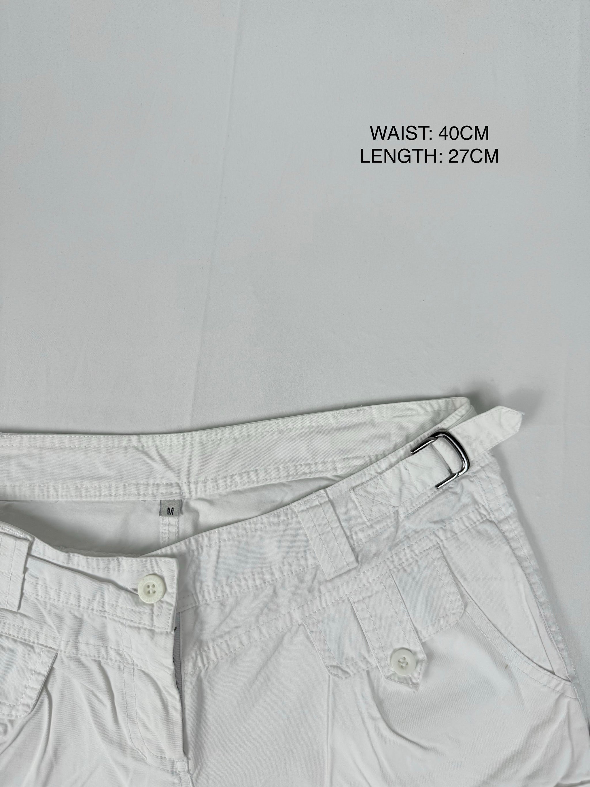 White 100% cotton low rise mini short (M)
