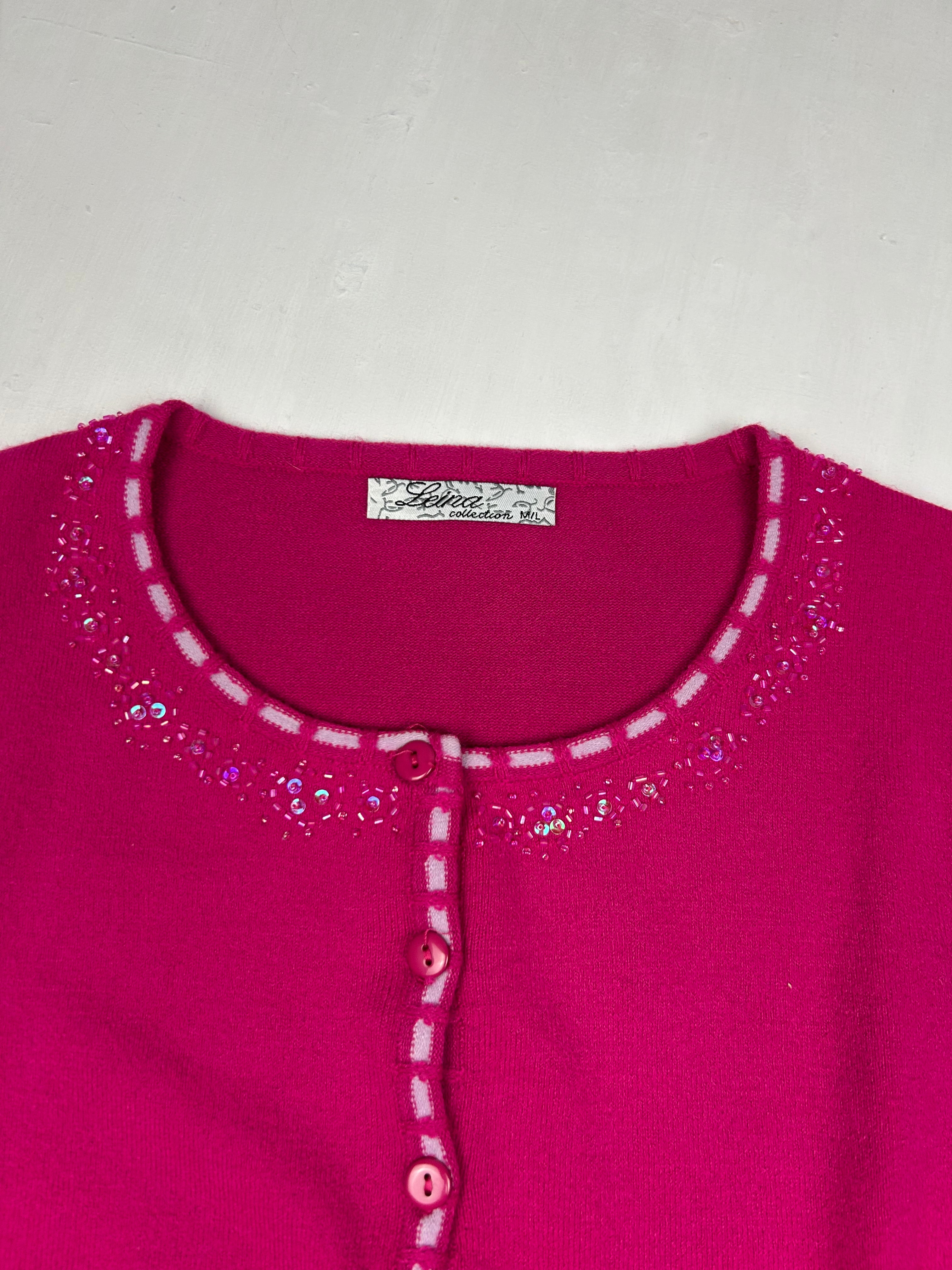 Pink stretchy cardigan jumper (M/L)