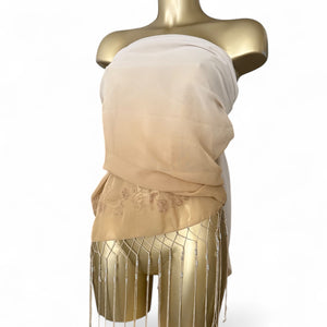 Beige mesh multiway pareo tie up mini skirt / top (154x96cm)