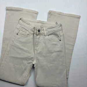 Beige mid waist flare denim pants (XS)