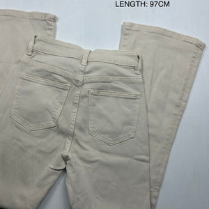 Beige mid waist flare denim pants (XS)