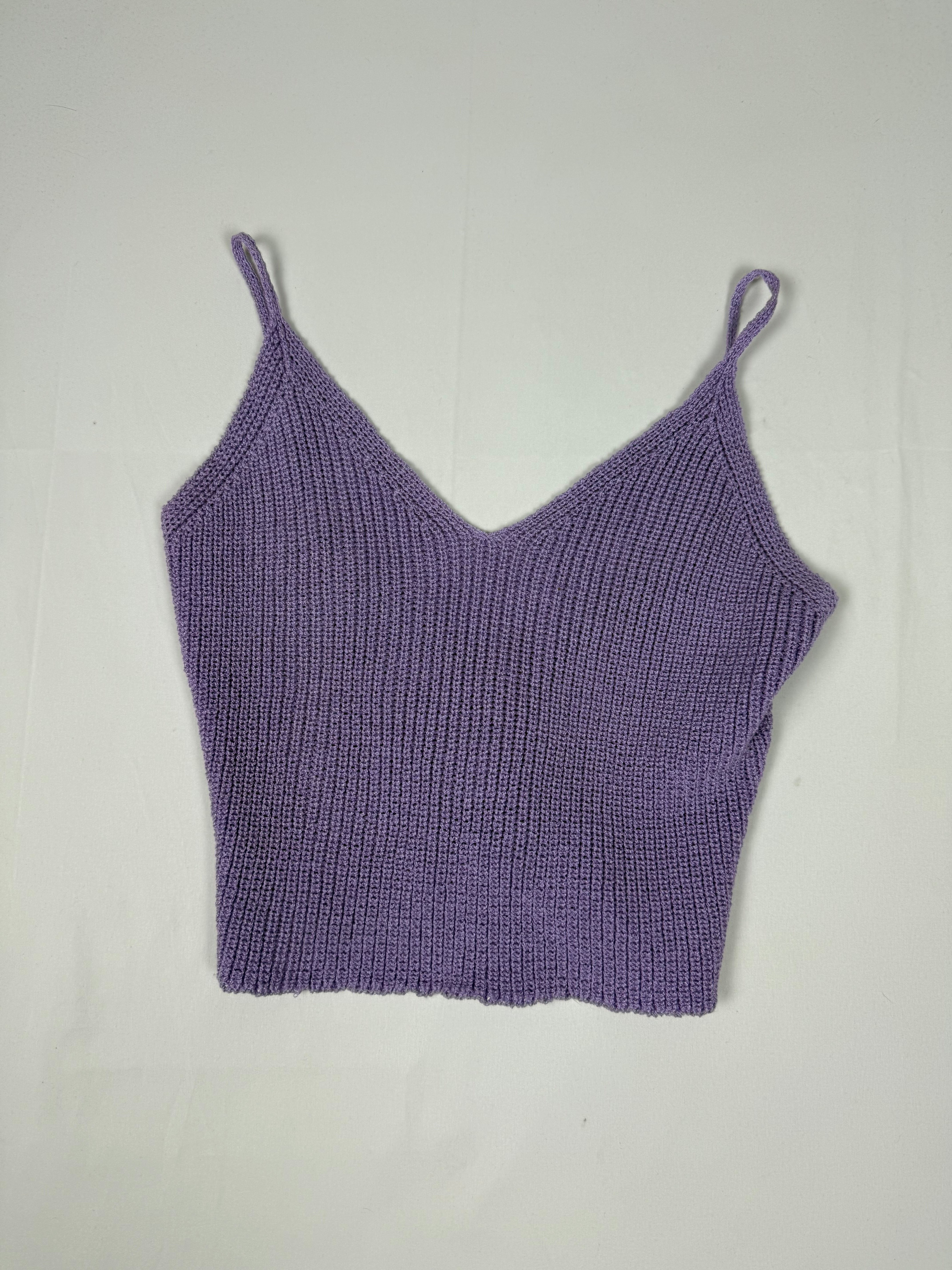 Lilac crochet 100% cotton cami top (S/M)