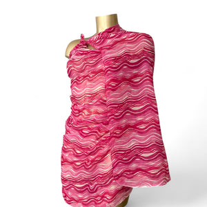 Pink graphic mesh multiway pareo tie up mini skirt / top (172x104cm)