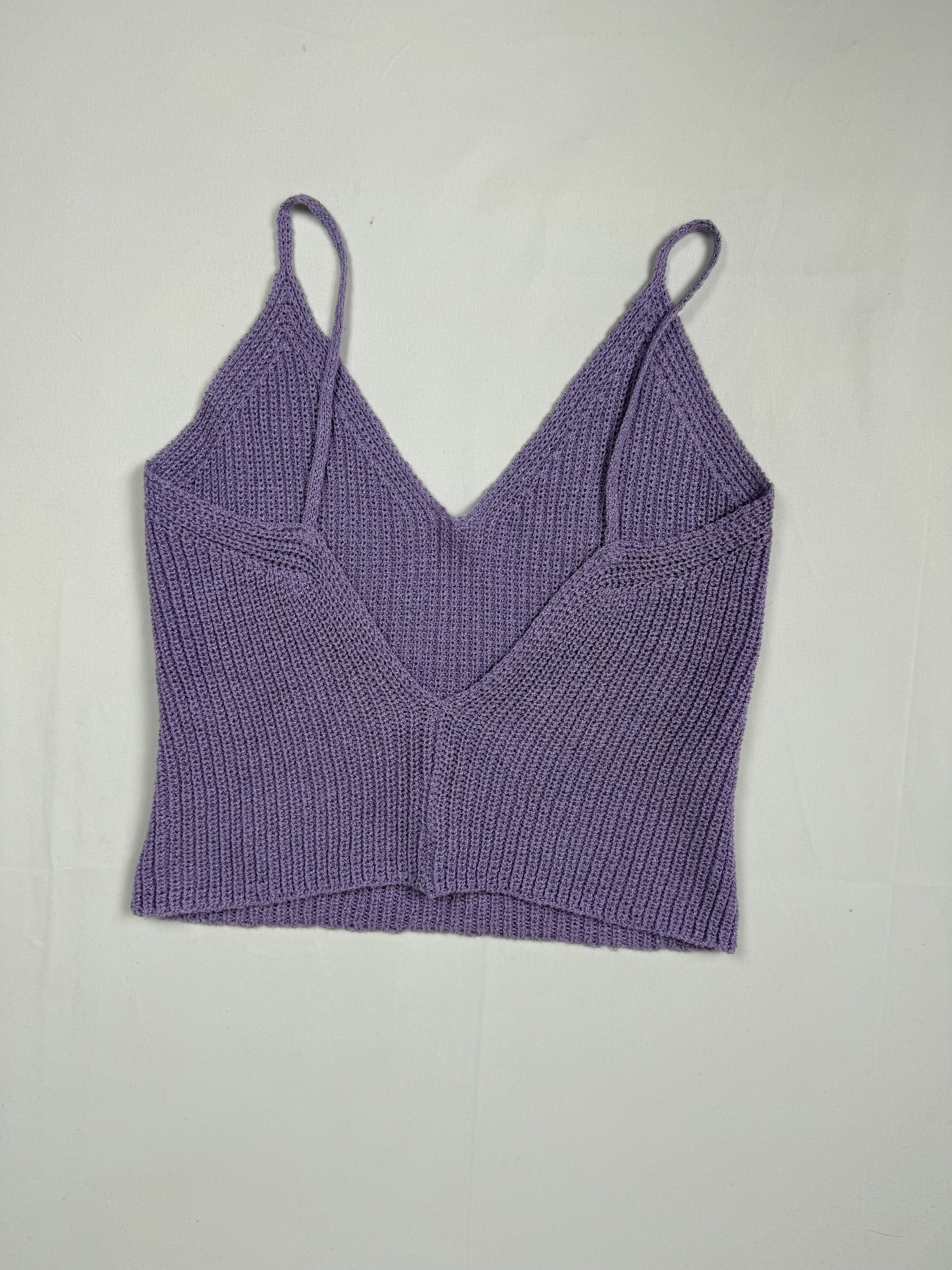 Lilac crochet 100% cotton cami top (S/M)