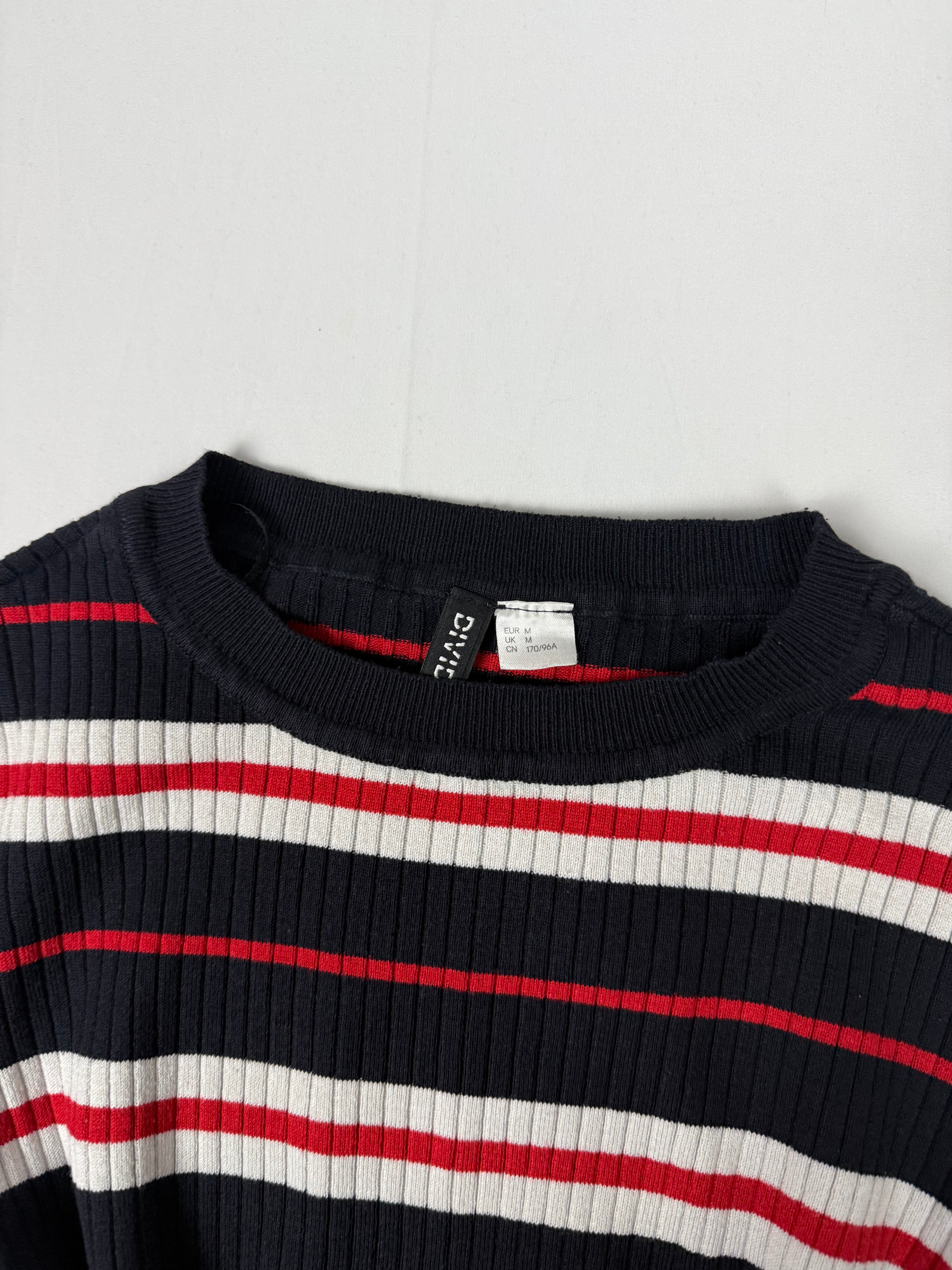 Black & red striped long sleeves top (M)