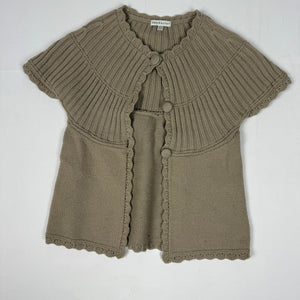 Beige short sleeves cardigan jumper (S)