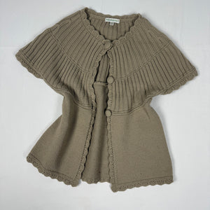 Beige short sleeves cardigan jumper (S)