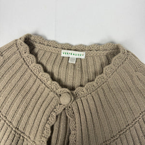 Beige short sleeves cardigan jumper (S)