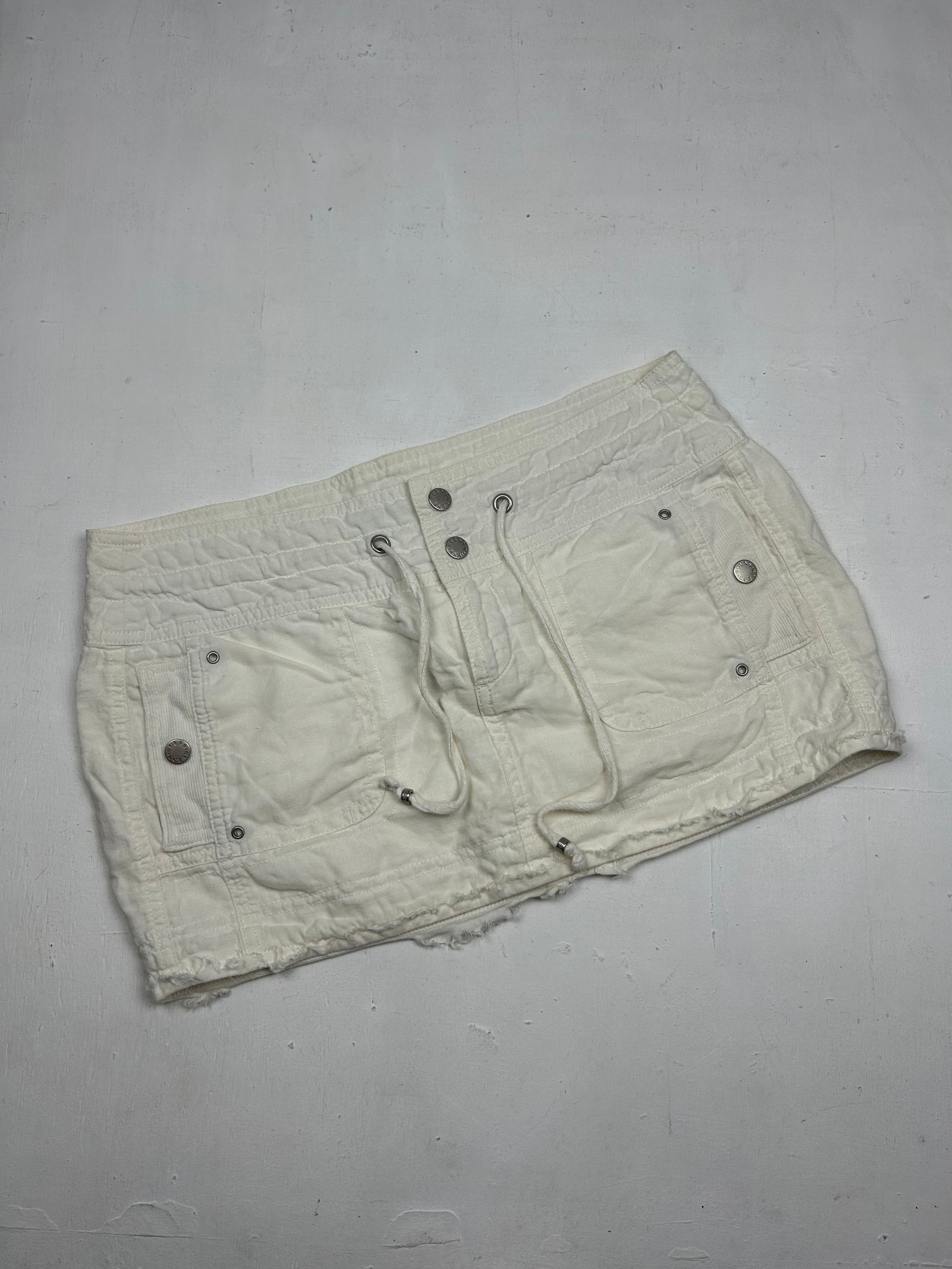 White cargo cotton mini skirt (S/M)