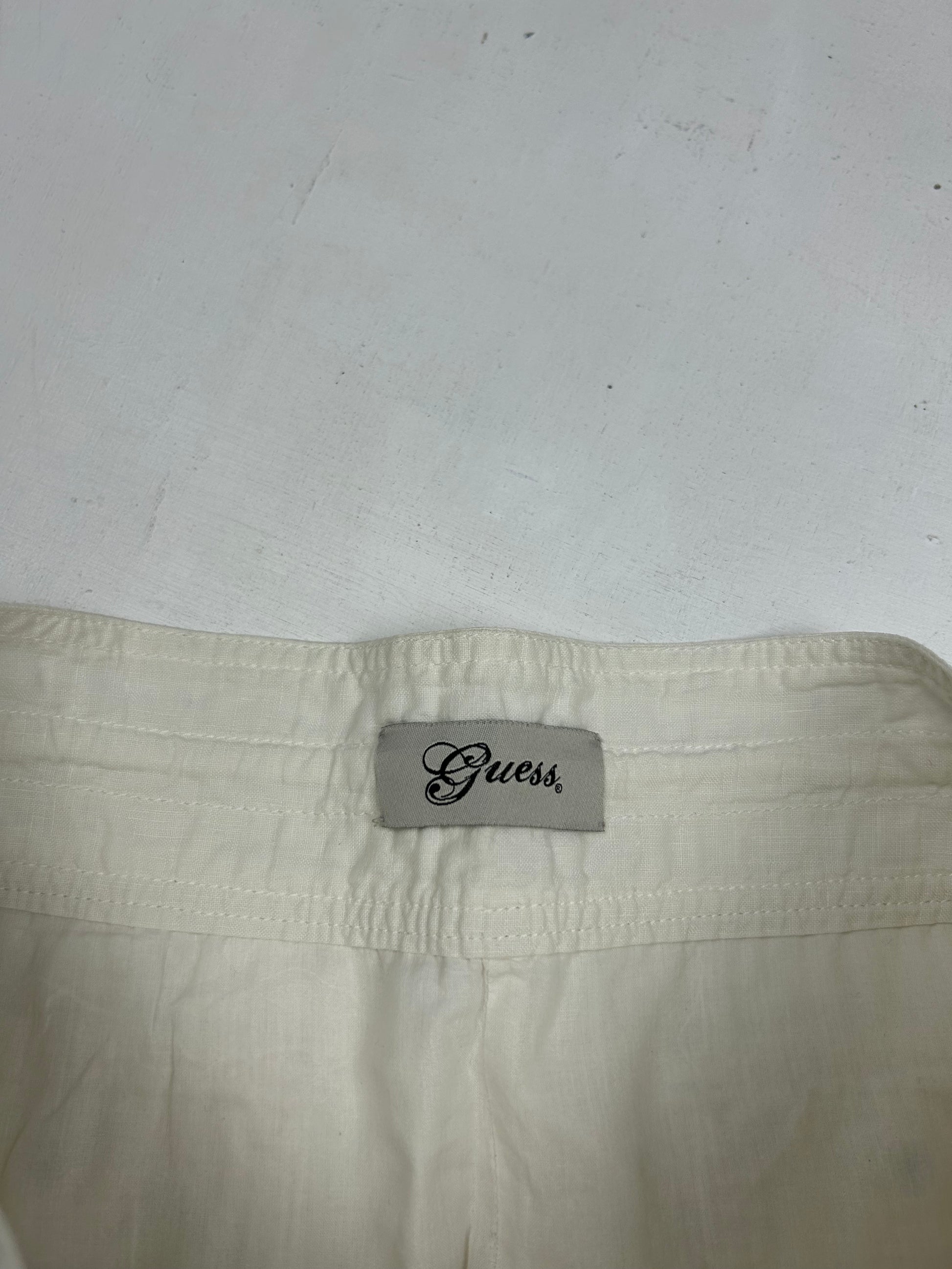 White cargo cotton mini skirt (S/M)