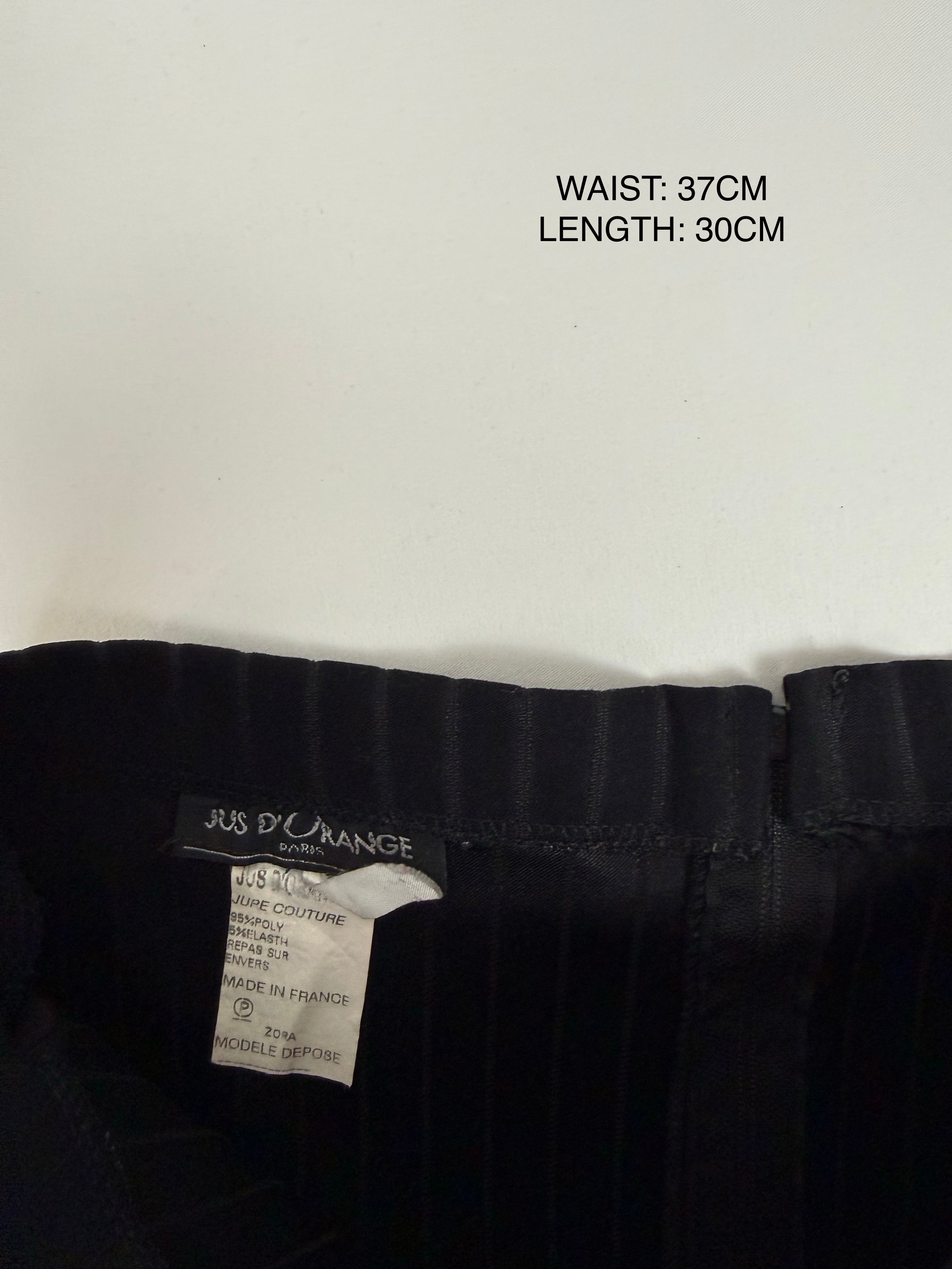 Black striped low rise mini skirt (S)