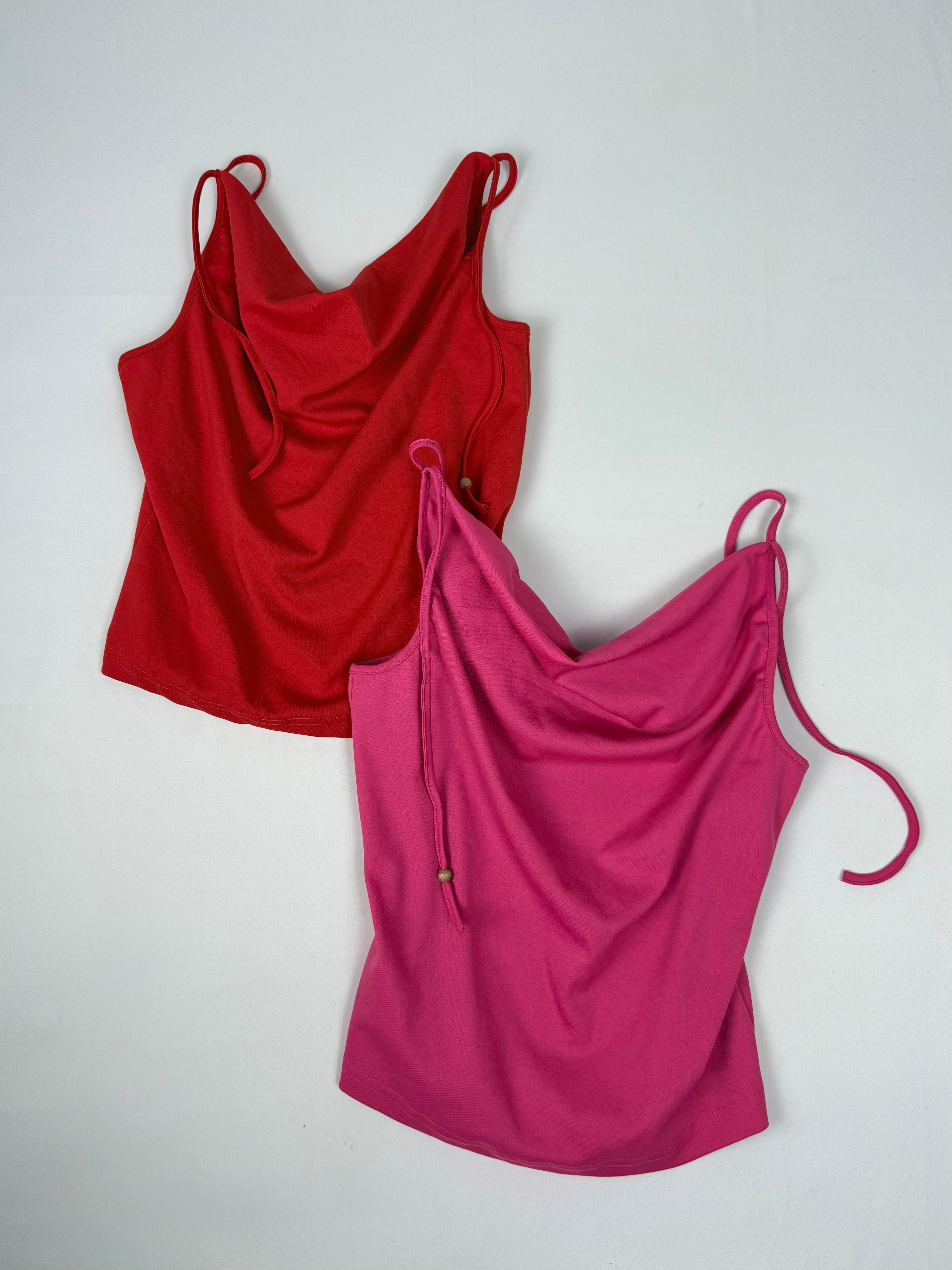 Plunge neck  stretchy halter top (M/L)