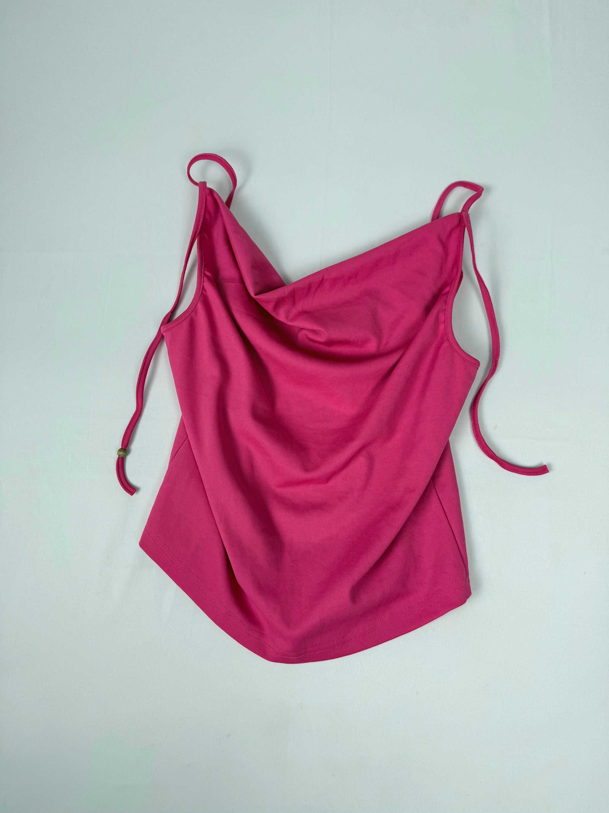 Plunge neck  stretchy halter top (M/L)