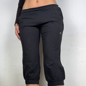 Black low waist capri joggers (S/M)
