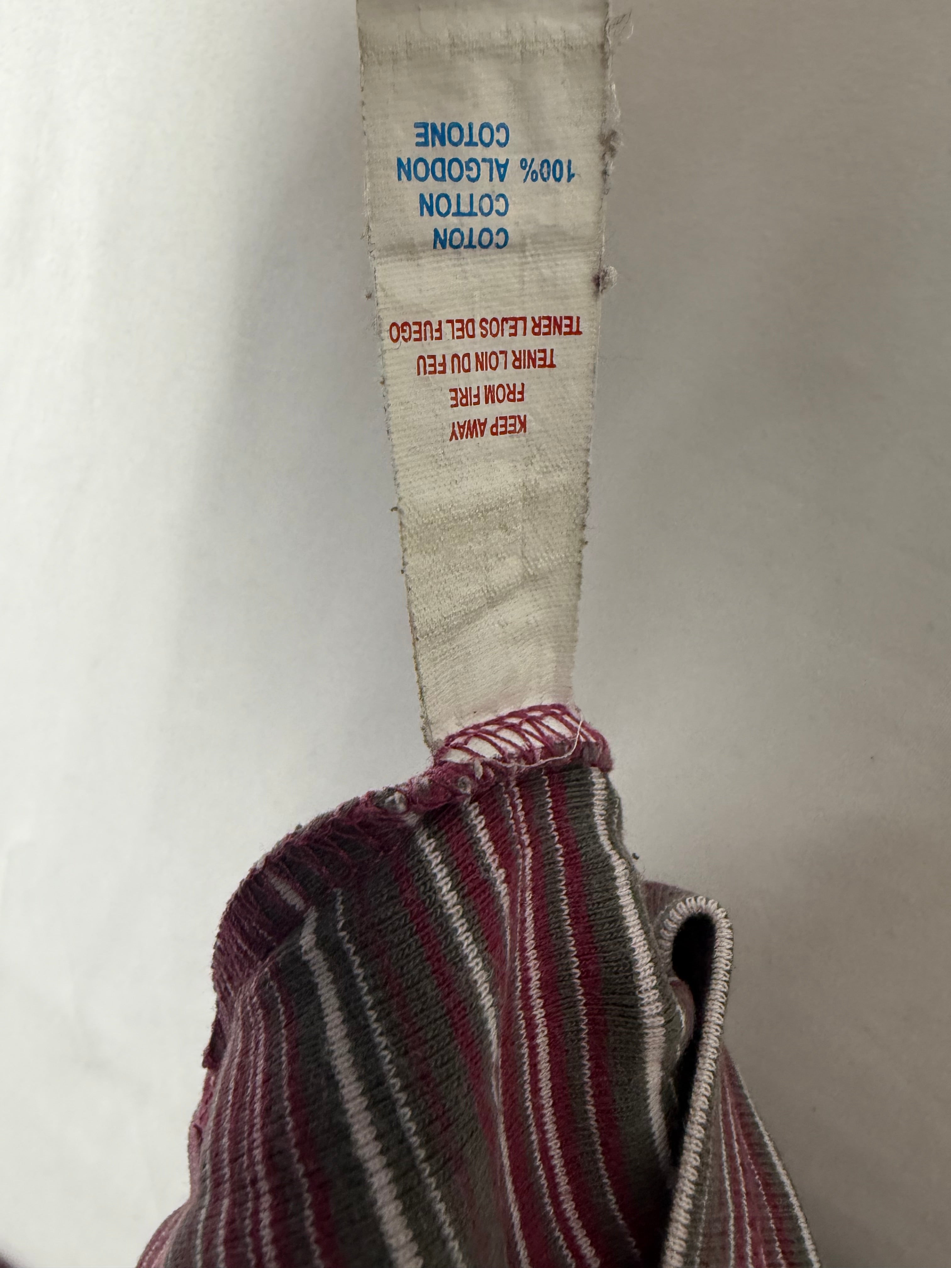 Pink & khaki striped 100% cotton long sleeves top (XS)