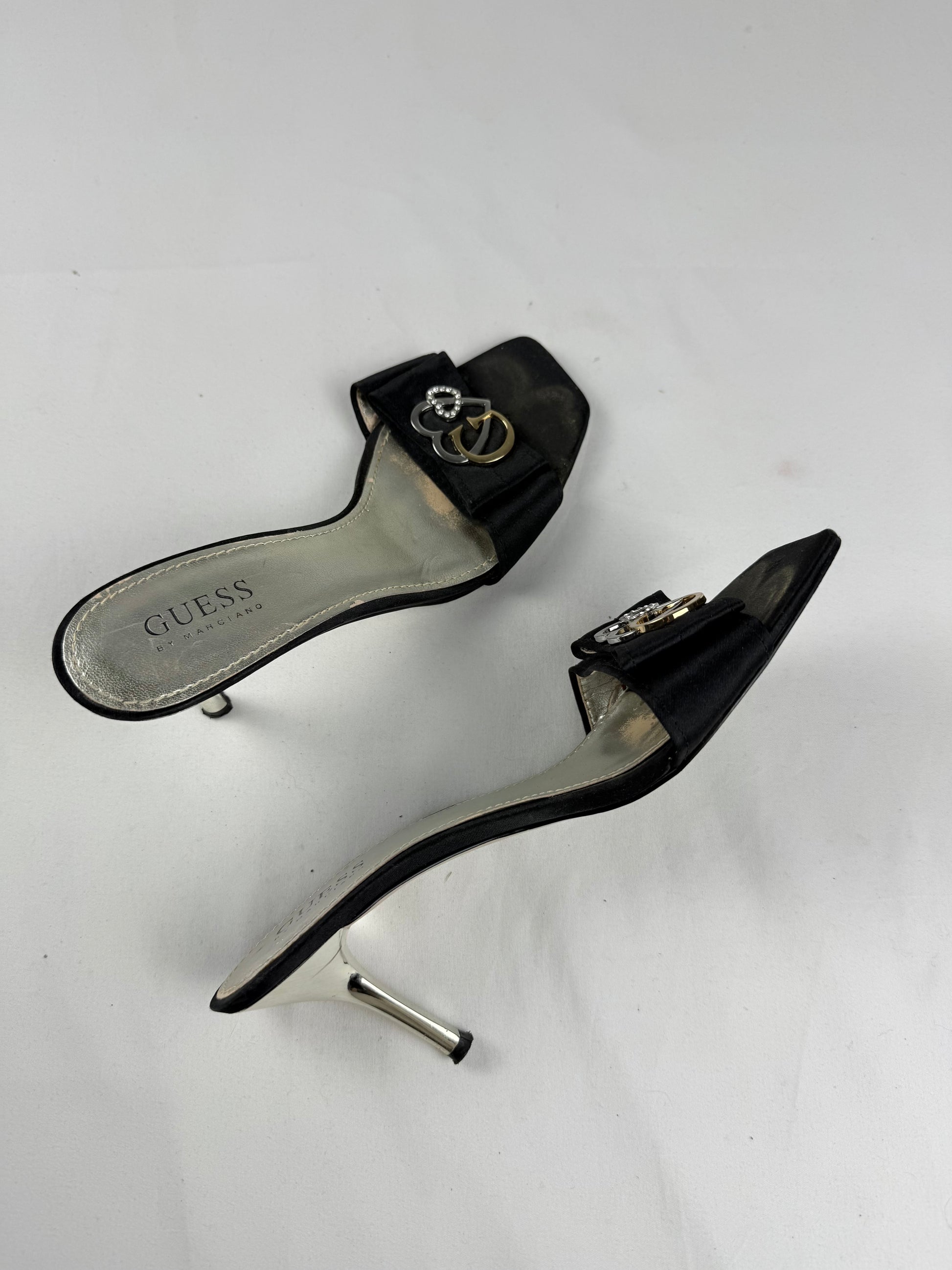 Black square toes kitten heels mules (37)