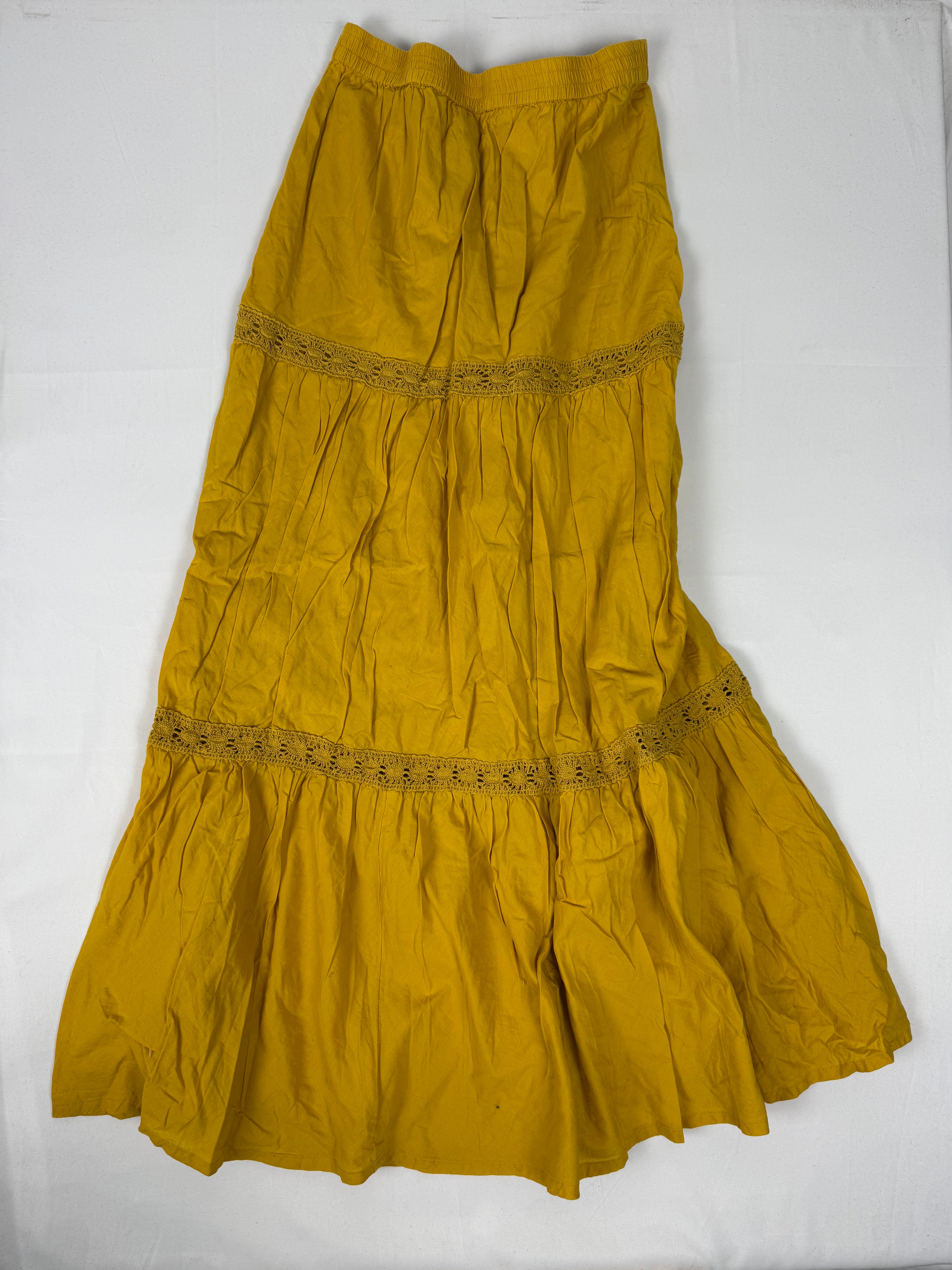 Yellow low rise maxi skirt (M)