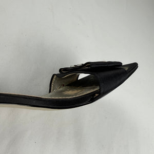 Black square toes kitten heels mules (37)