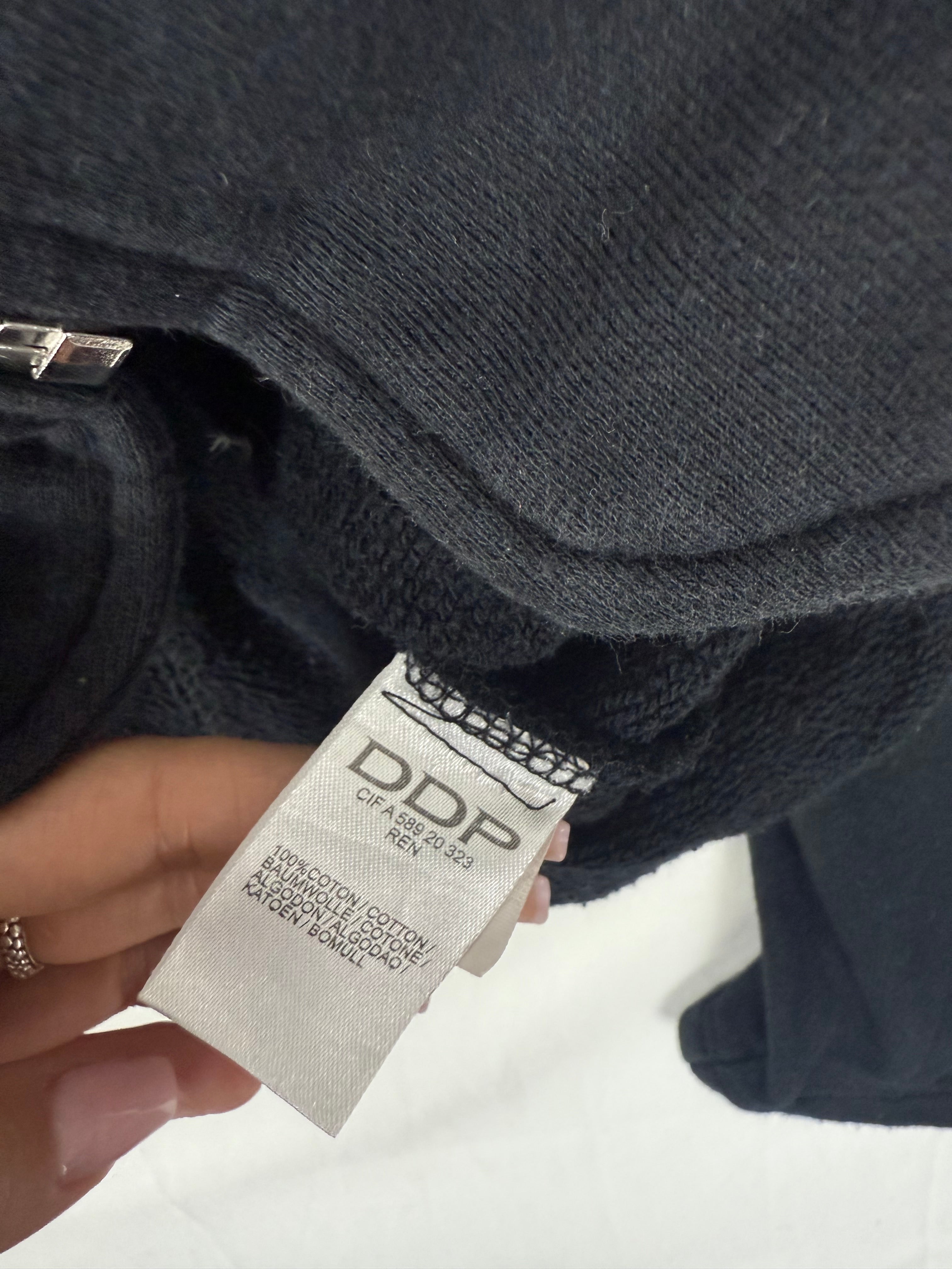 Black zip up 100% cotton sweatshirt jacket (L)