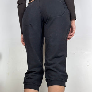 Black low waist capri joggers (S/M)