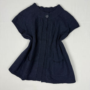 Navy wool short sleeves cardigan jumper (S/M)