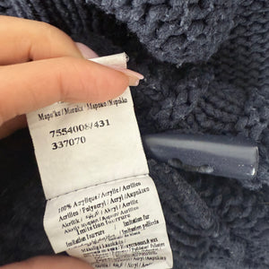 Navy cotton faux fur hooded cardigan  jumper (M/L)