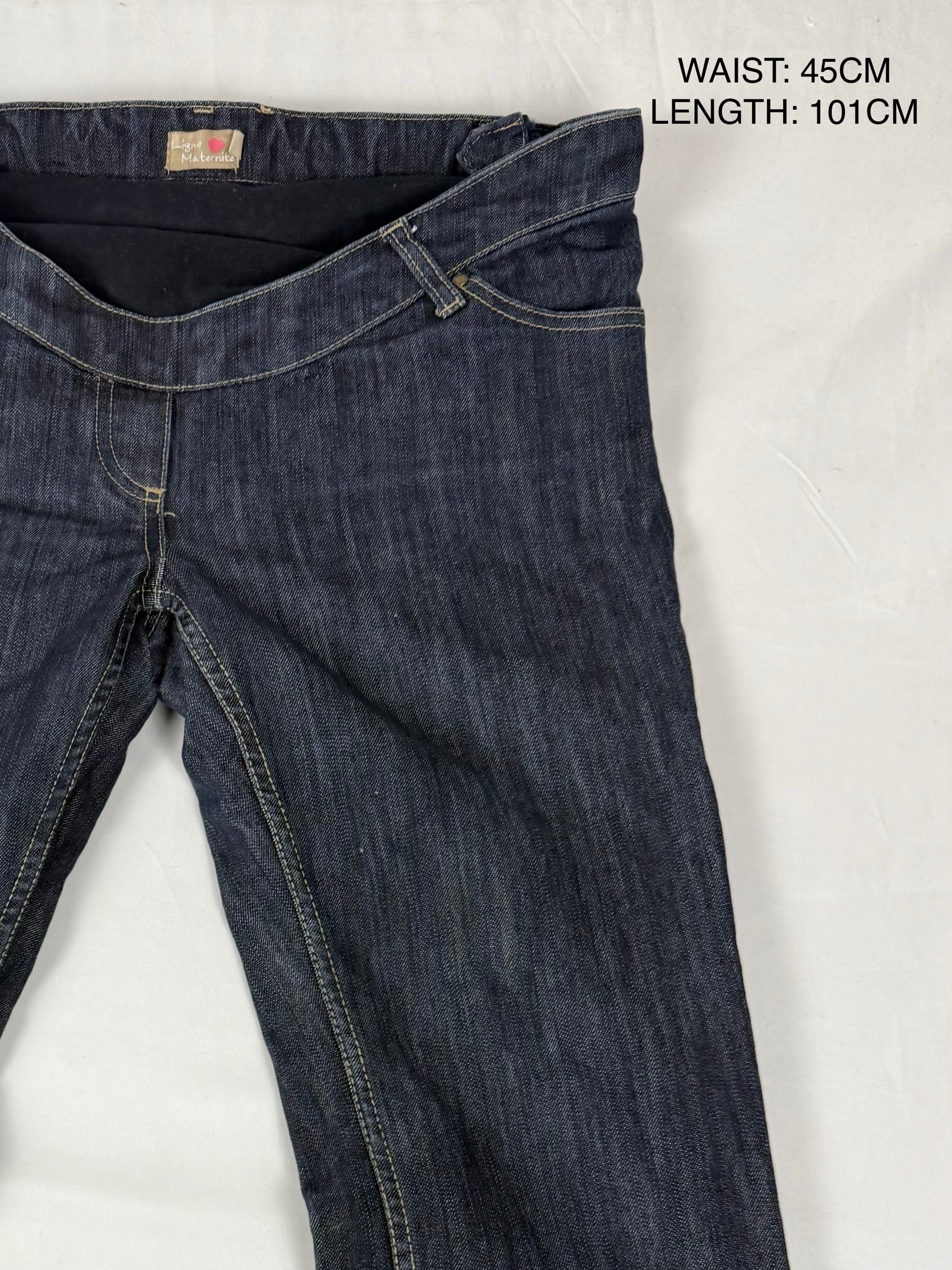 Blue navy stretchy low waist denim bootcut pants (XL)