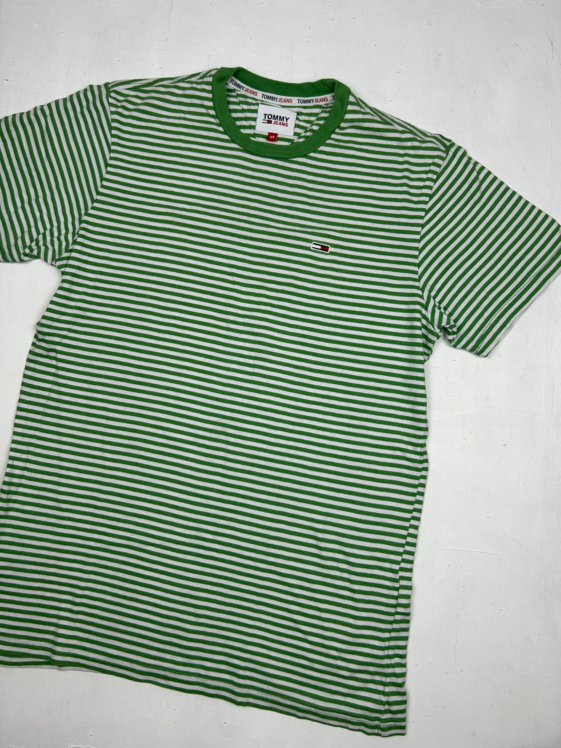 Green striped coton logo tee (XS/S)