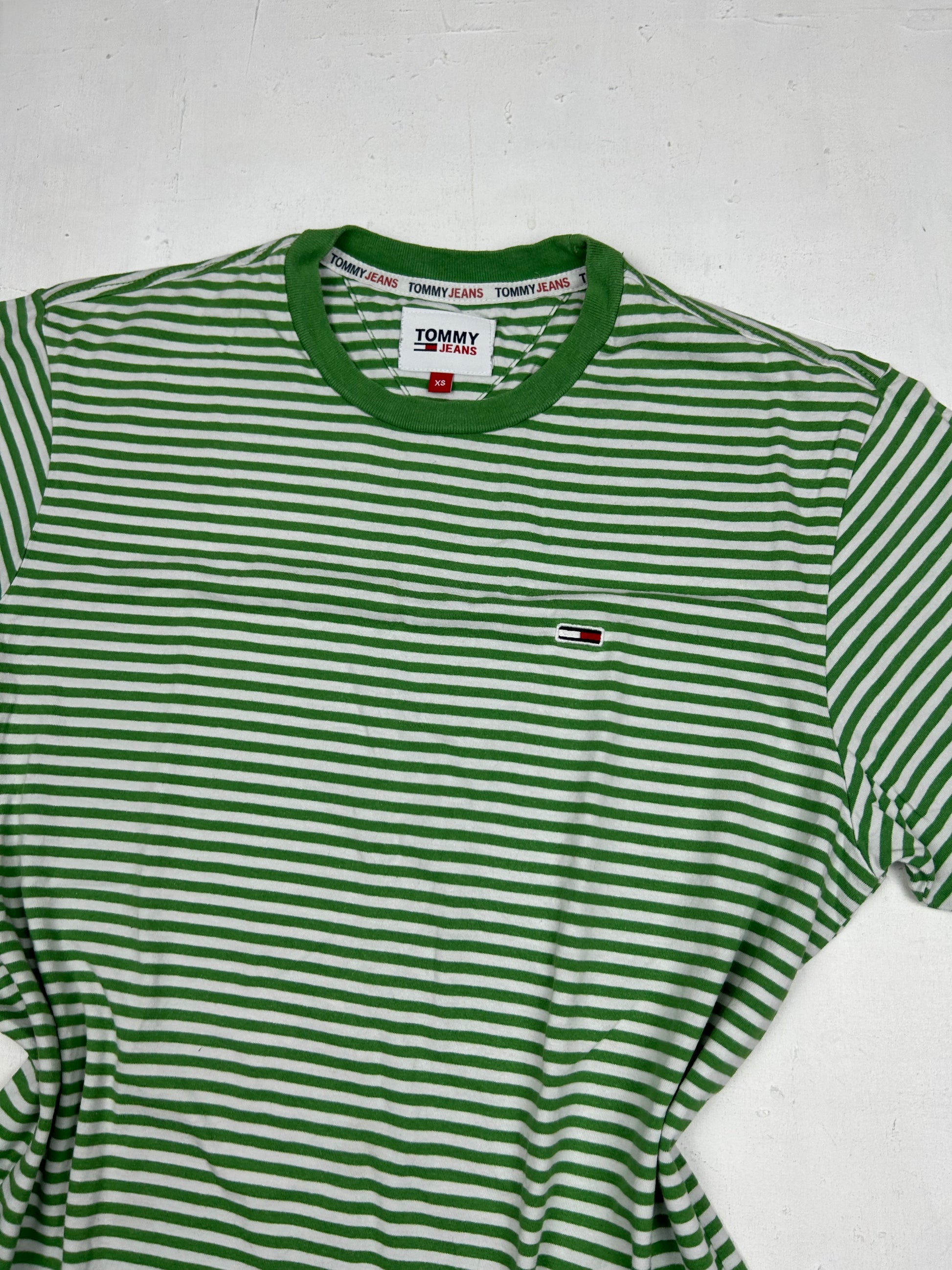 Green striped coton logo tee (XS/S)