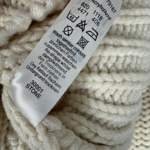 Cream cotton knitted tight cardigan fit jumper (XXL)