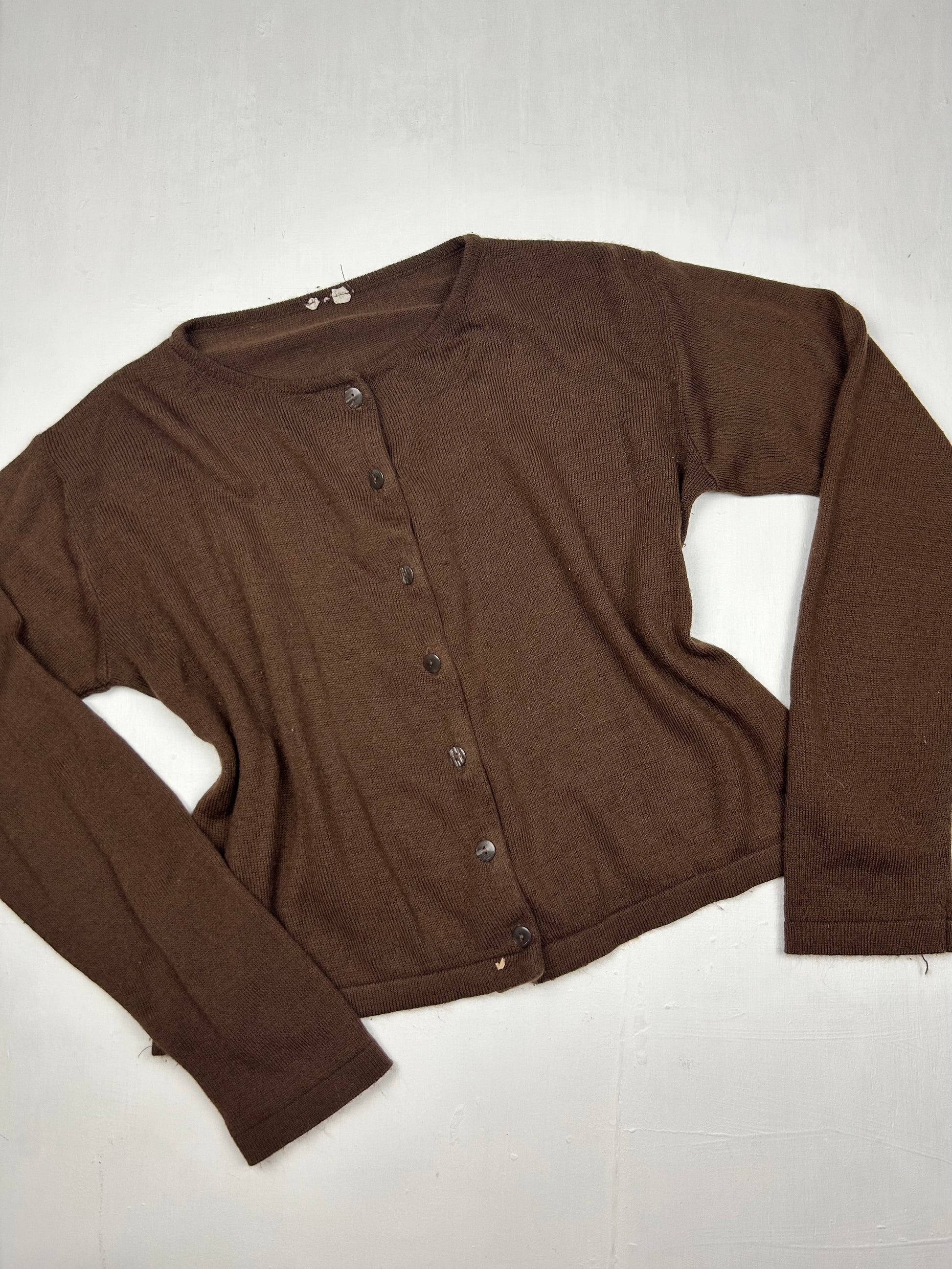 Brown super soft cardigan jumper (L)